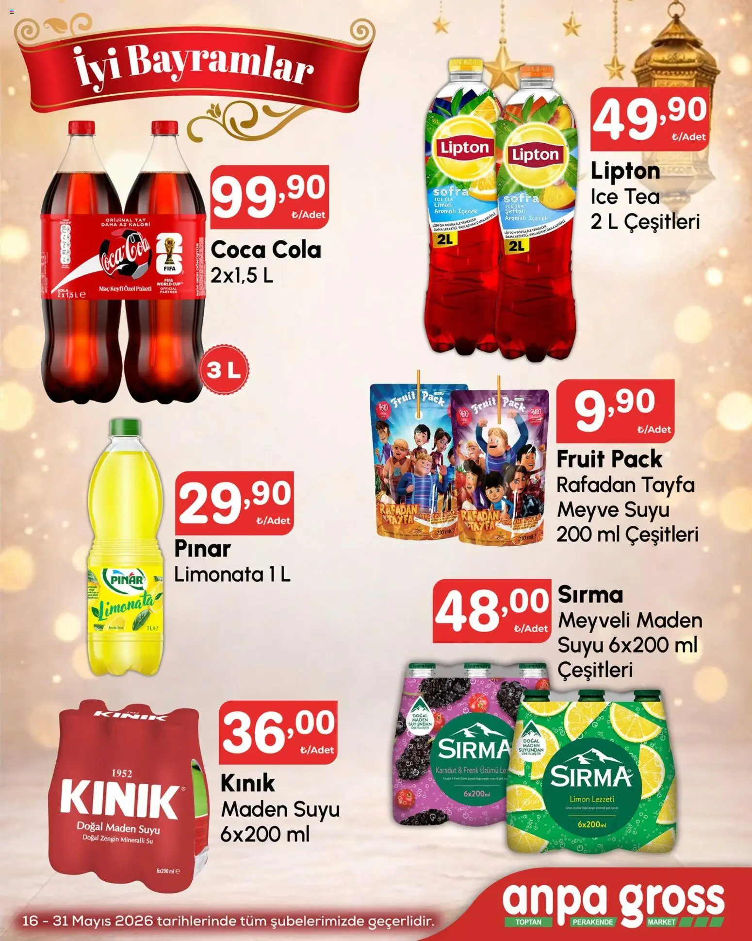 Anpa Gross Katalog - 16.05.2026 tarihinden itibaren geçerlidir | Sayfa: 2 | Ürünler: Limonata, Su, Maden suyu, Ice tea