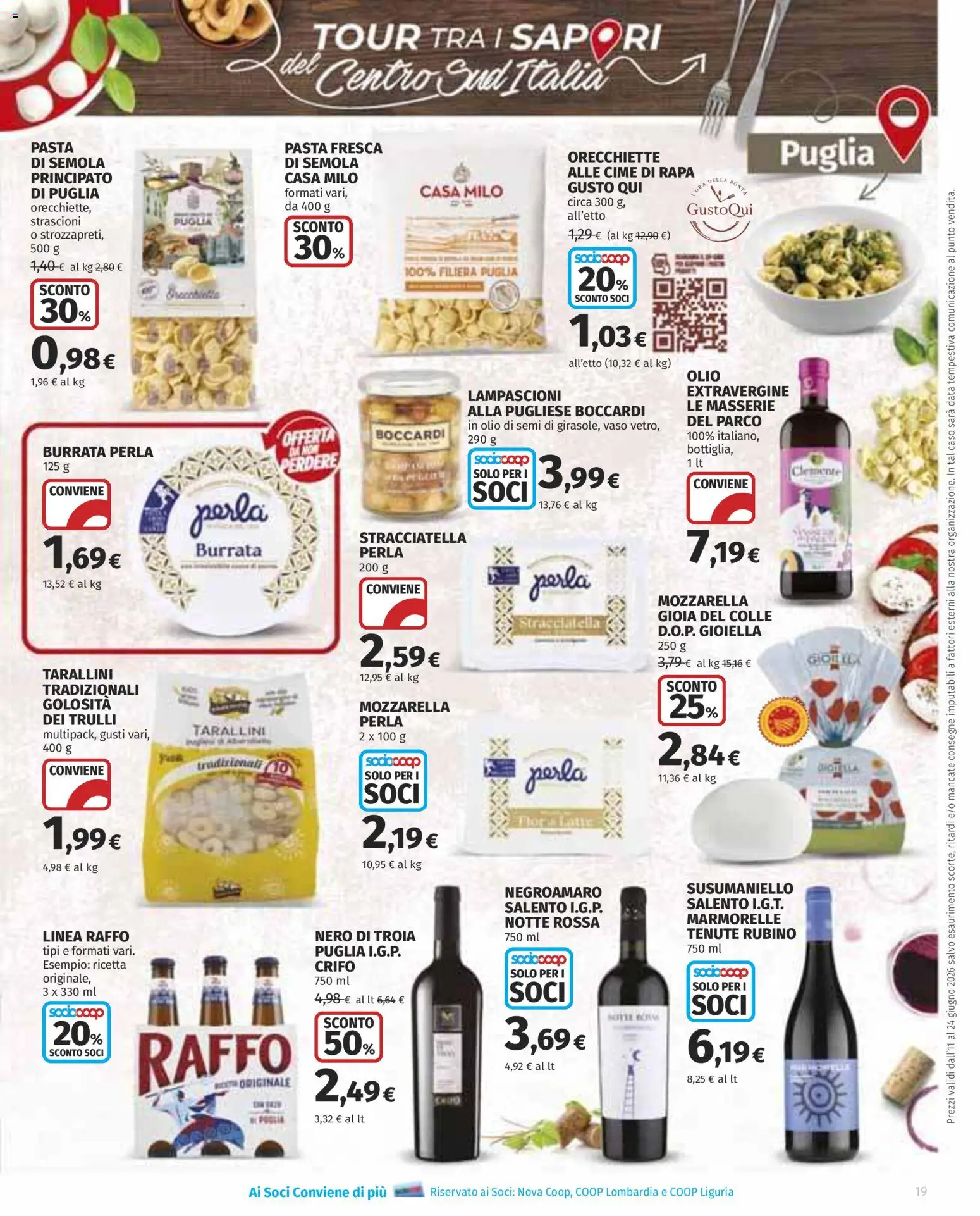 Volantino COOP del 11.06.2026 | Pagina: 19 | Prodotti: Olio, Pasta, Data, Vaso