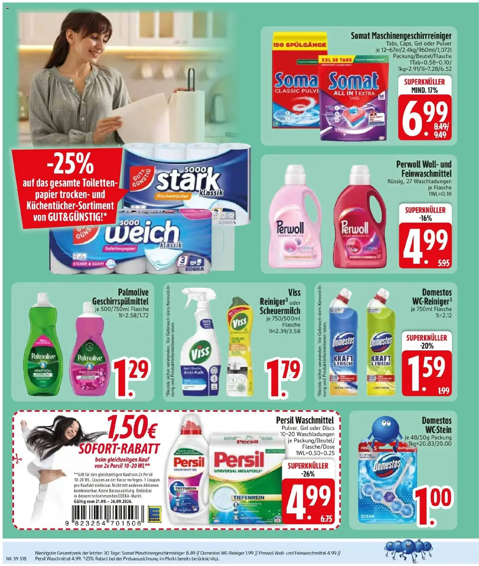 Edeka Prospekt Türkenfeld (ab 21.09.2026) » Angebote Online | Seite: 20 | Produkte: Perwoll, Waschmittel, Geschirrspülmittel, Persil