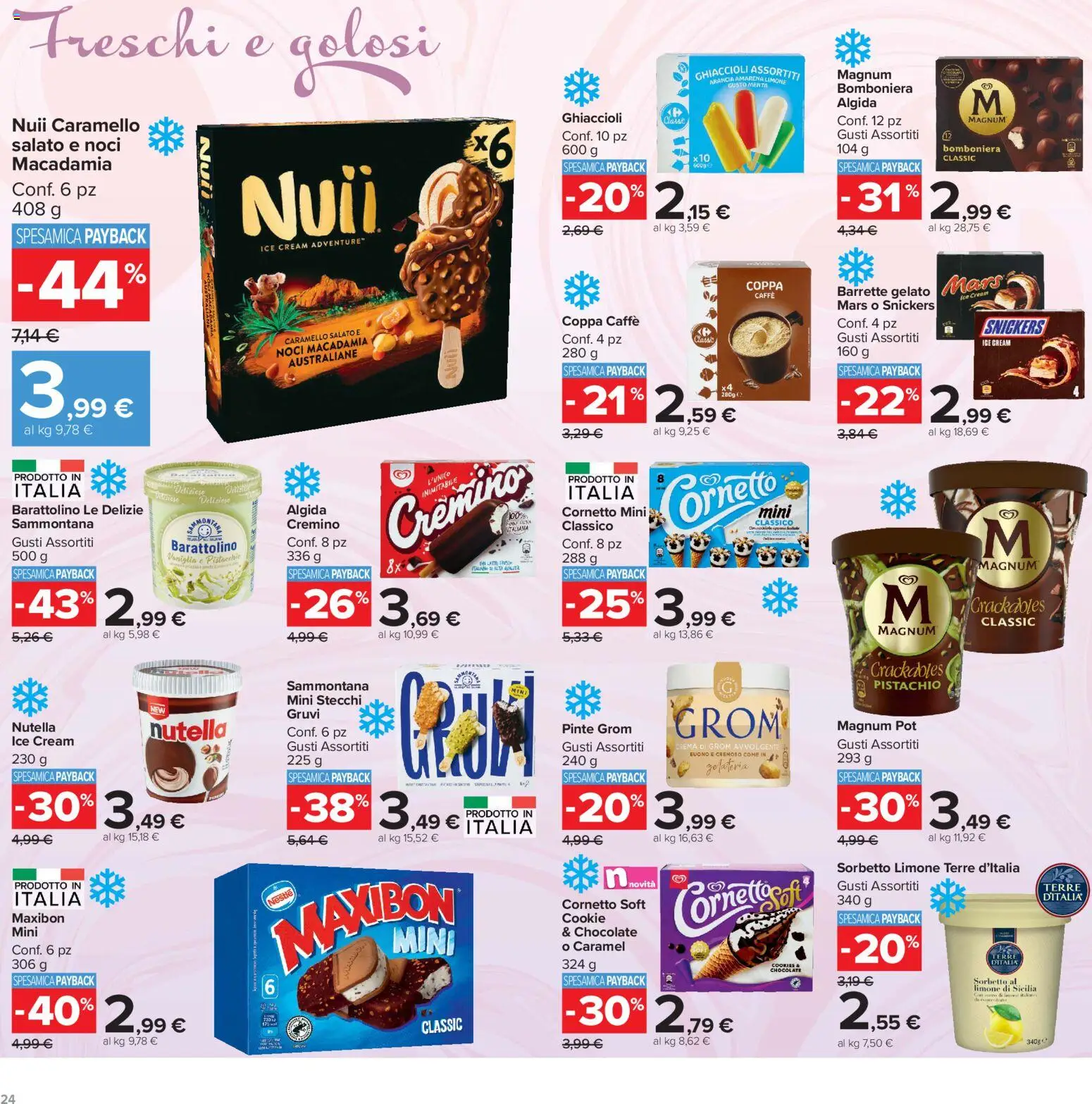 Volantino Carrefour del 04/09/2026 | Pagina: 24 | Prodotti: Pistacchio, Limone, Noci, Amarena