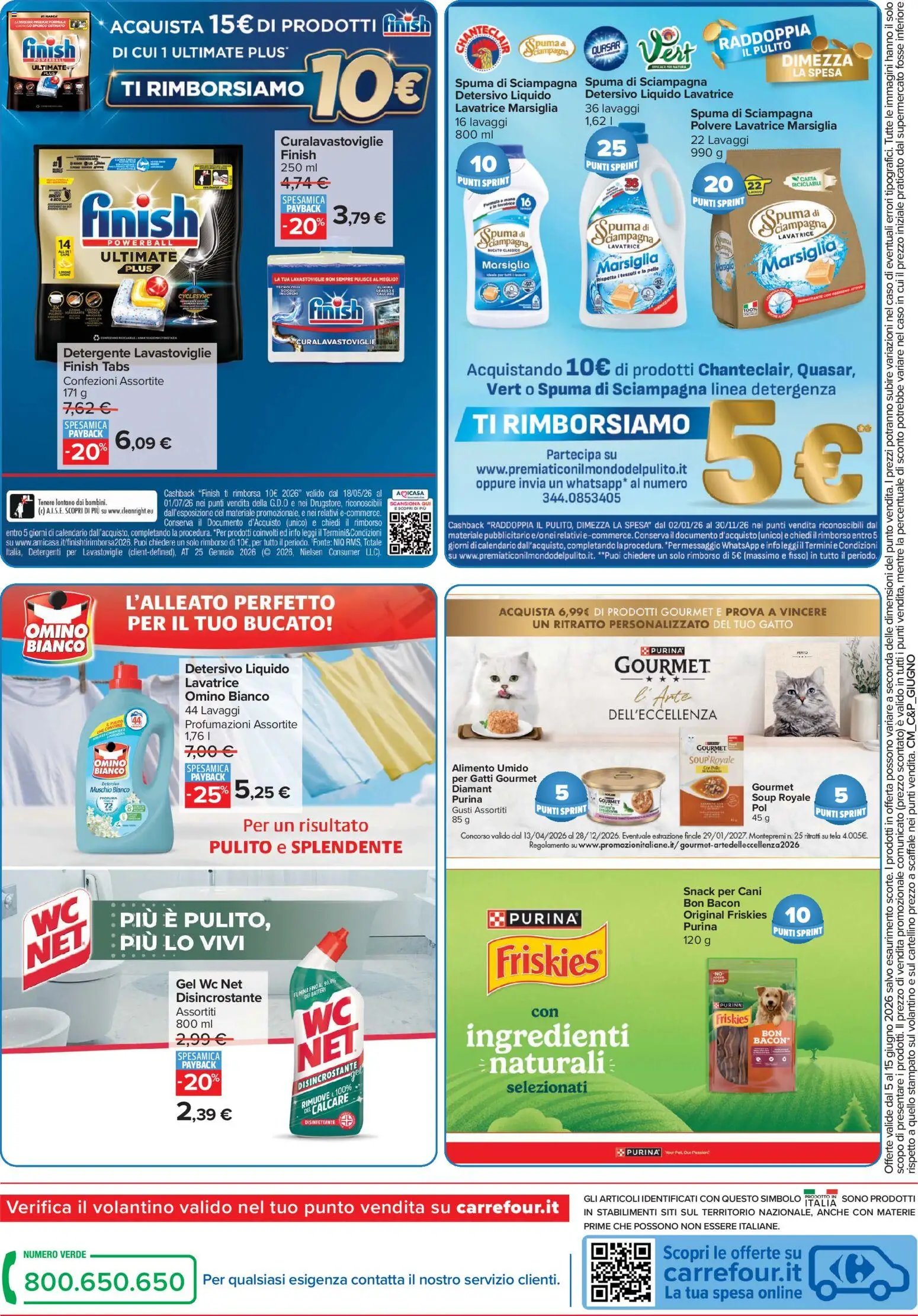 Volantino Carrefour del 05.06.2026 | Pagina: 16 | Prodotti: Detergente, Lavatrice, Lavastoviglie, WC