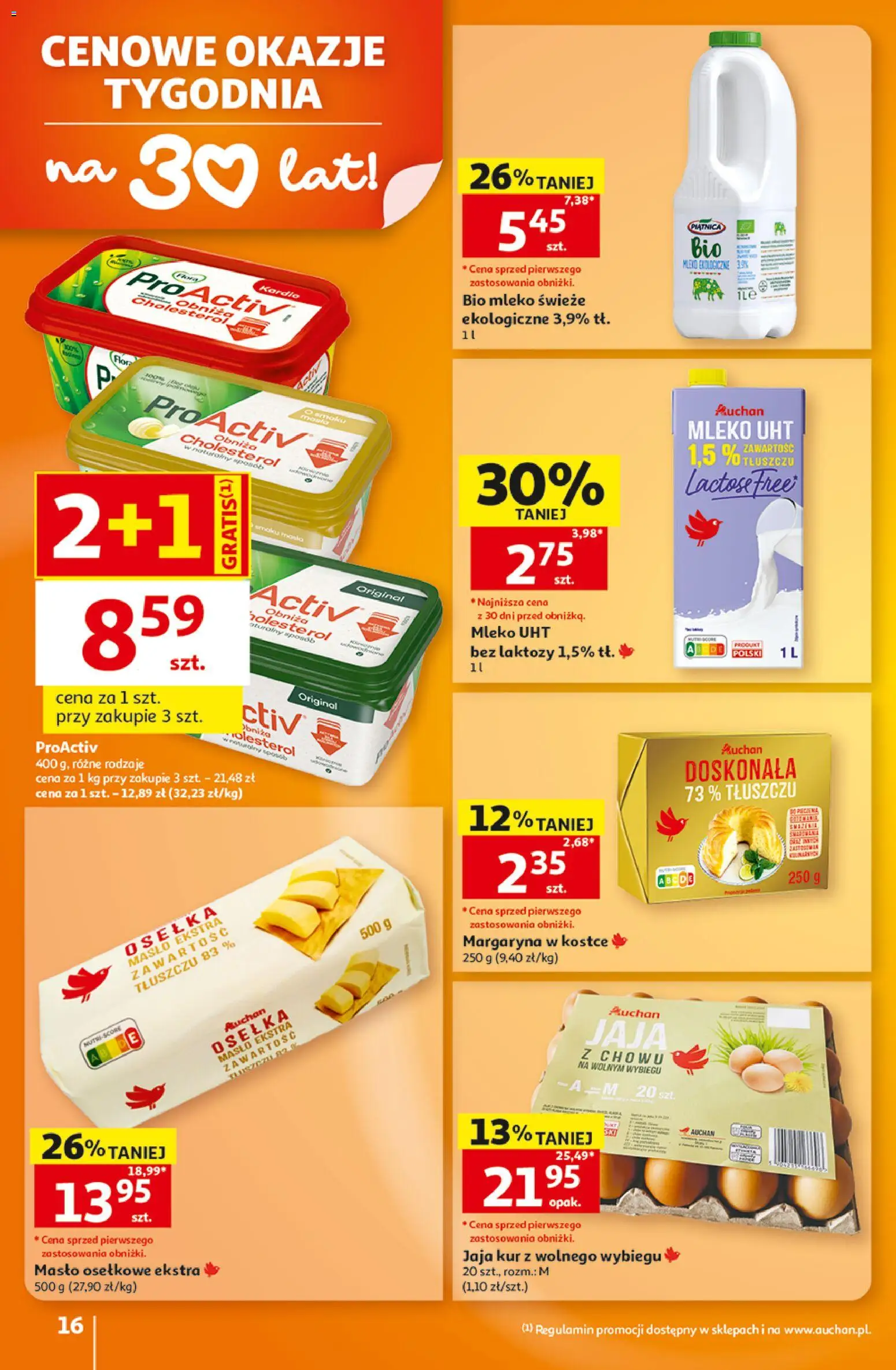 Auchan gazetka - Hipermarket od 29.10.2026 | Strona: 16 | Produkty: Osełka, Masło, Mleko UHT, Mleko świeże