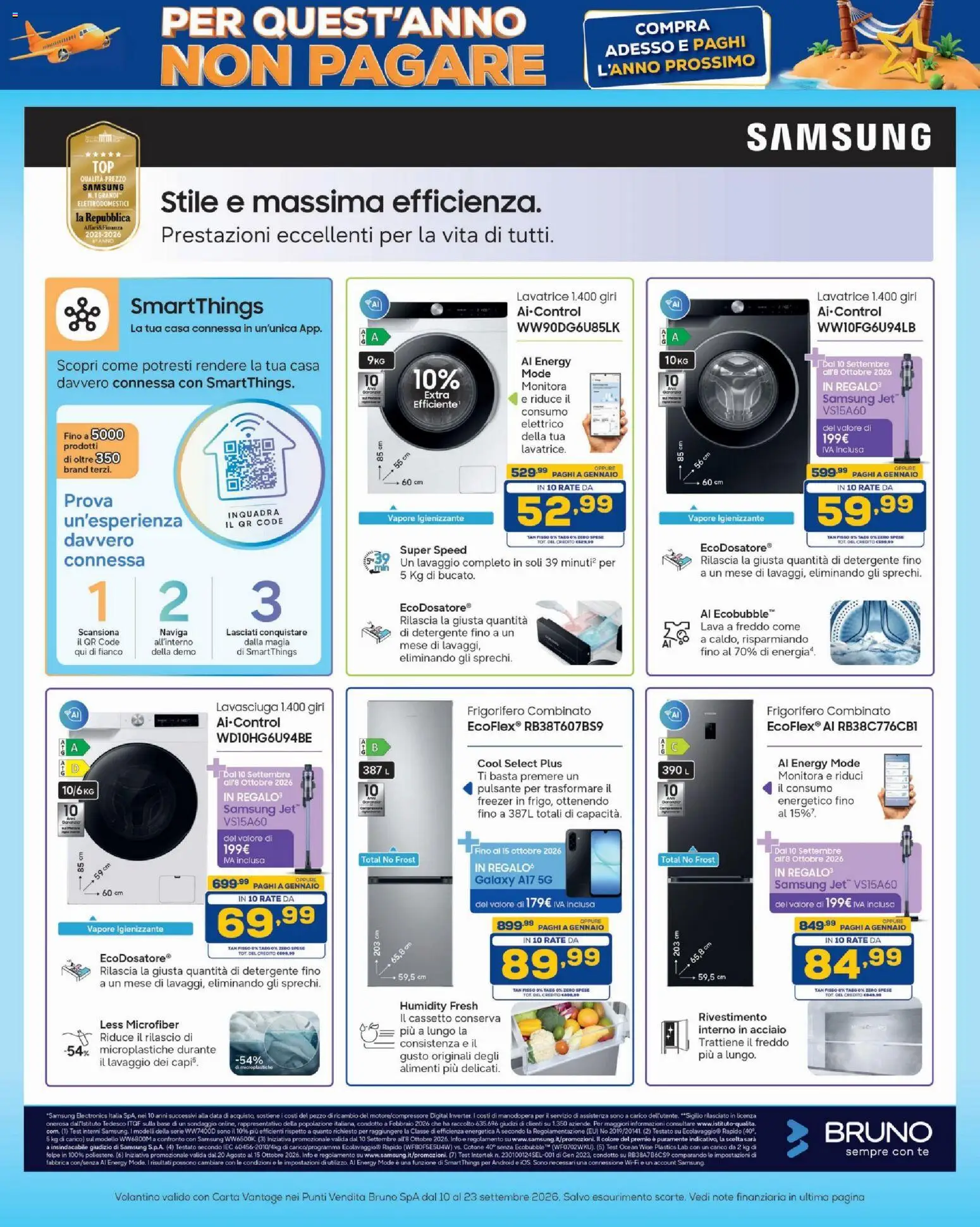 Volantino BRUNO del 10/09/2026 | Pagina: 41 | Prodotti: Detergente, Freezer, Lavatrice, Samsung