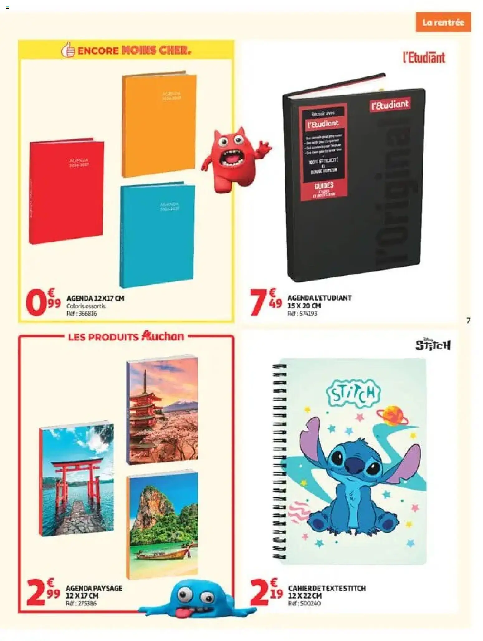 {H1} | Page: 7 | Produits: Cahier de texte, Cahier, Agenda, Notebook