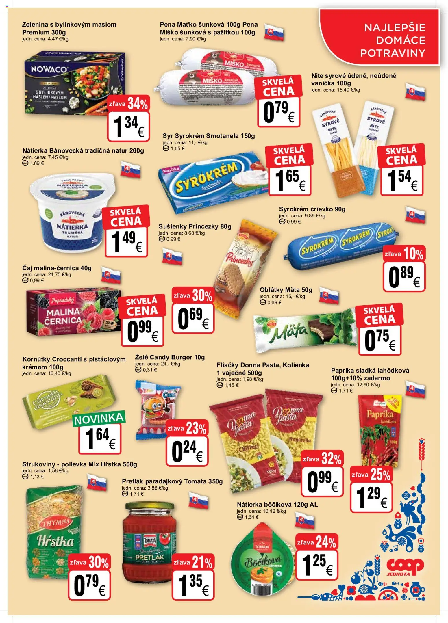 Nové COOP Jednota akcie – leták je platný od 23.09.2026 | Strana: 3 | Produkty: Paprika, Štrukoviny, Čaj, Nátierka