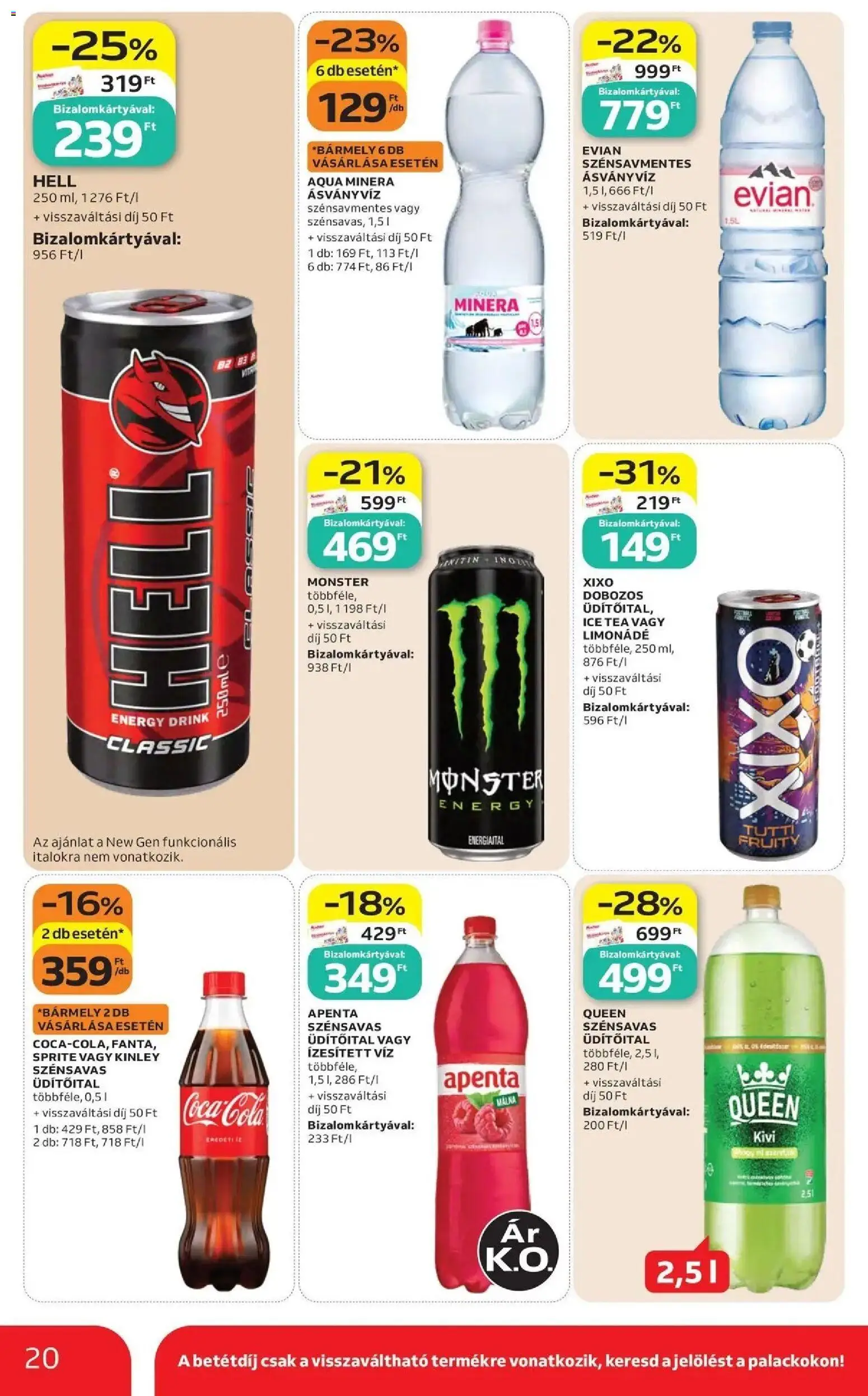 Auchan akciós ujság - amely érvényes a következő dátumtól: 2026.07.30. | Oldal: 20 | Termékek: Apenta, Sprite, Tea, Víz