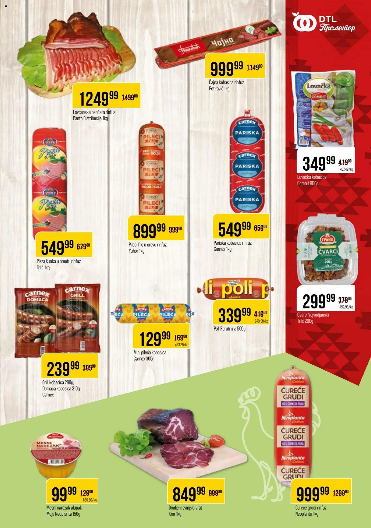 Metalac Proleter katalog - važi od 17.06.2026 | Strana: 5 | Proizvode: Čvarci, Šunka, Pizza šunka, Mesni narezak