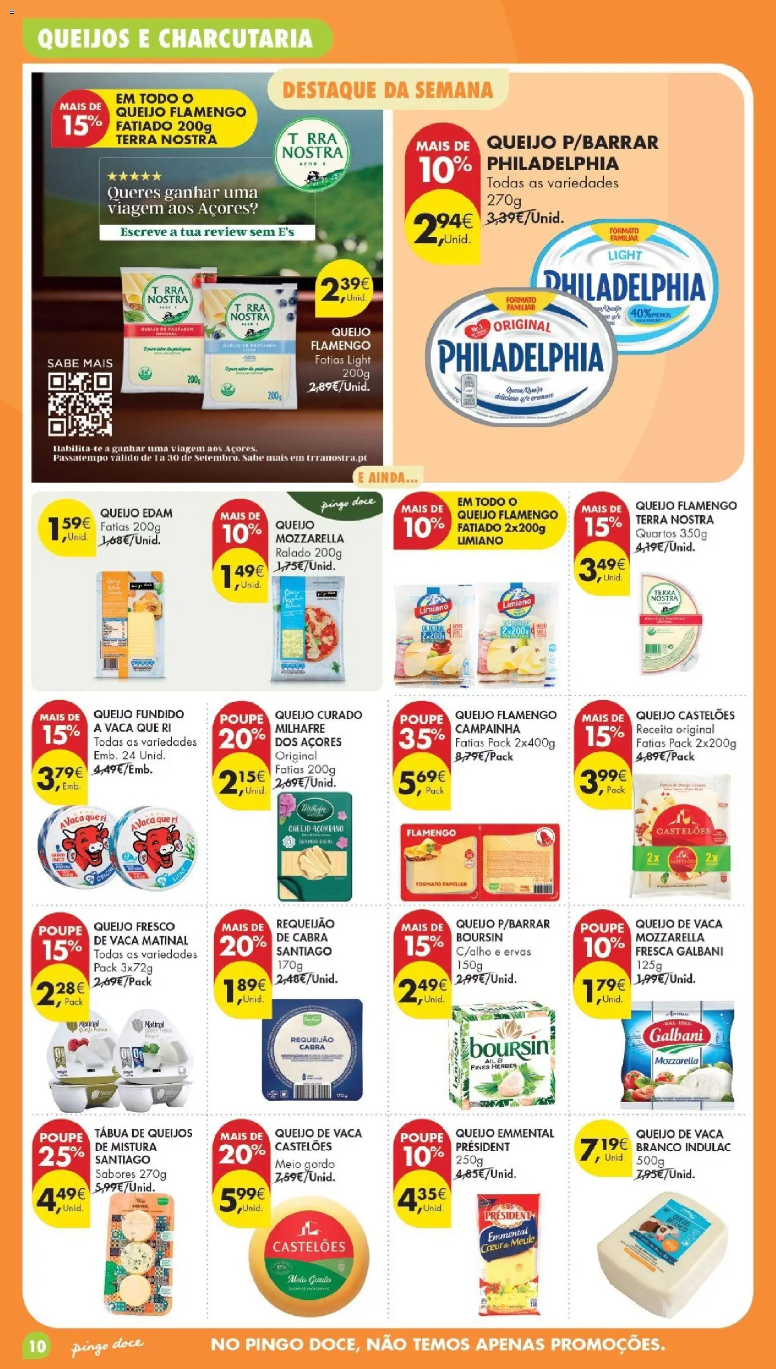 Pingo Doce Poupe Esta Semana Madeira │ válido de 15/09/2026 | Página: 10 | Produtos: Queijo Mozzarella, Queijo, Requeijão, Queijo curado