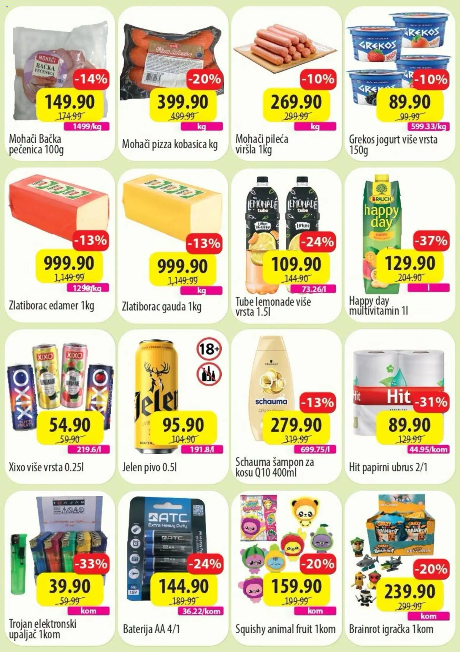 Senta Promet katalog - važi od 17.08.2026 | Strana: 2 | Proizvode: Baterija, Šampon, Jogurt, Kobasica