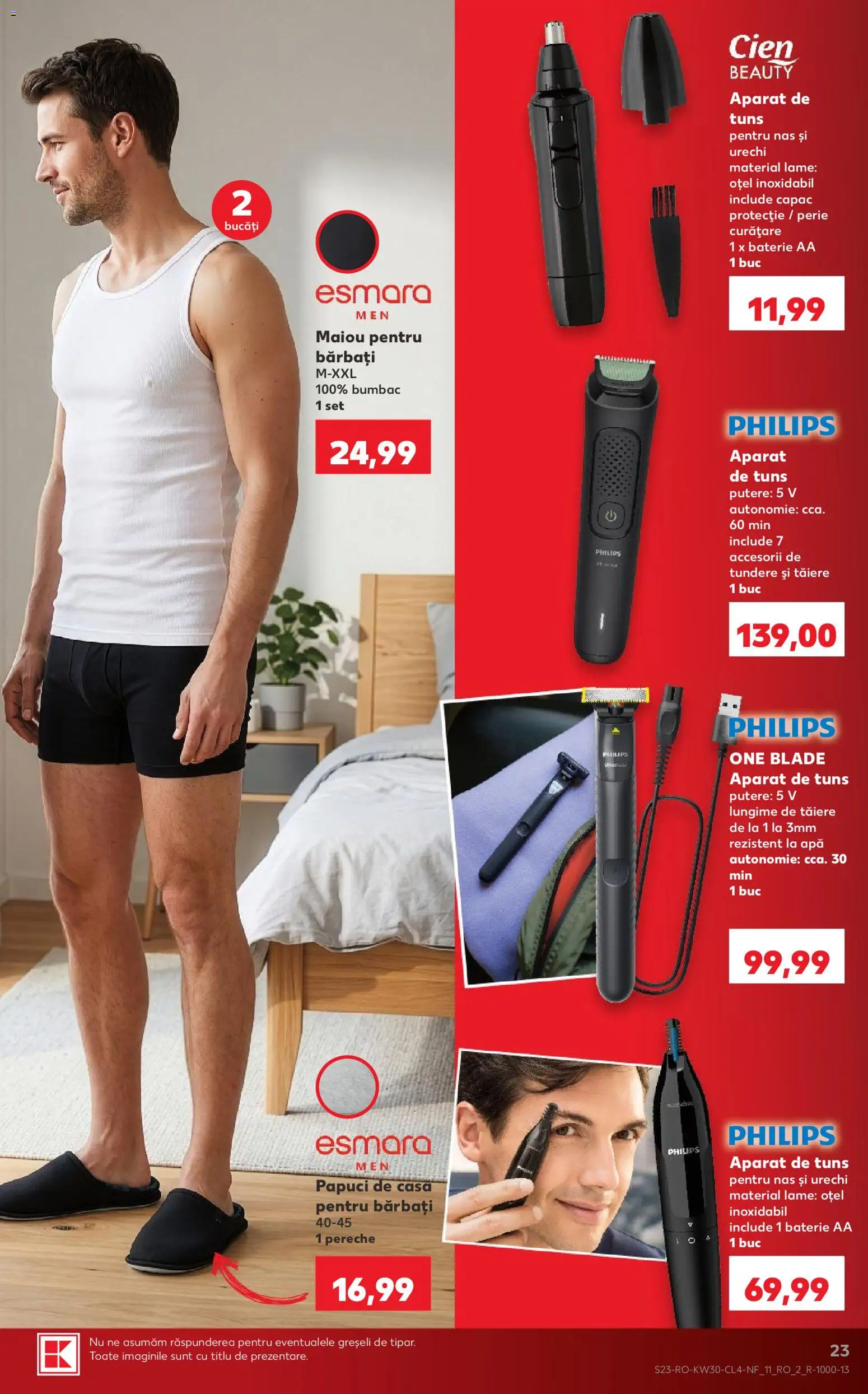 Noul catalog Kaufland – valabil de la 22.07.2026 | Pagină: 23 | Produse: Baterie, Perie, Apă, Papuci
