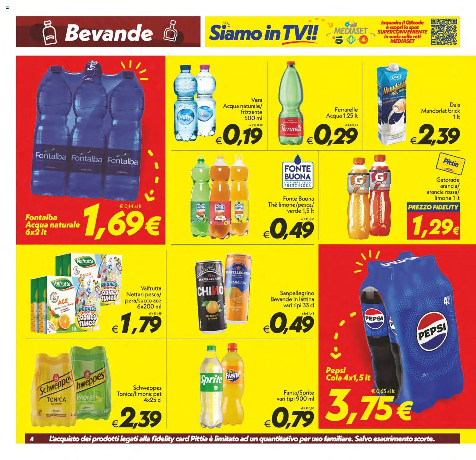 Volantino SuperConveniente del 29.05.2026 | Pagina: 4 | Prodotti: Acqua naturale, Fanta, Pepsi, Ferrarelle