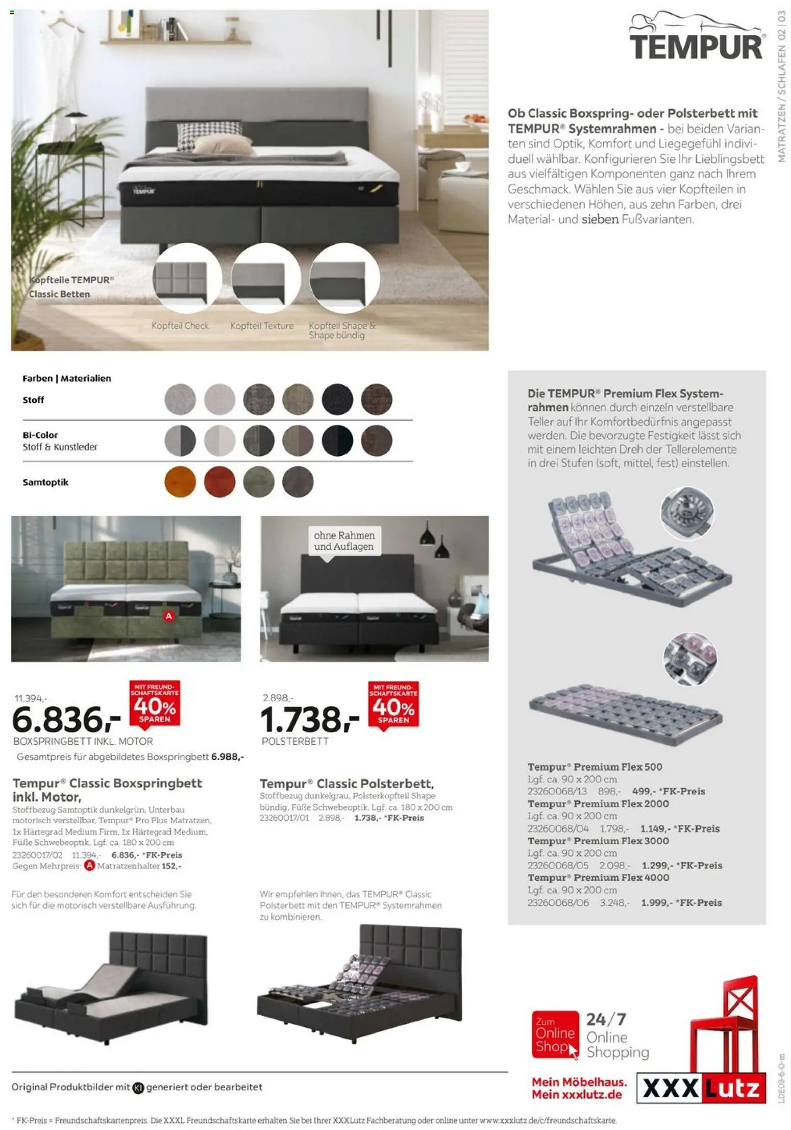 XXXLutz Tempur Spezial – gültig ab 15.08.2026 | Seite: 3 | Produkte: Boxspringbett, Polsterbett