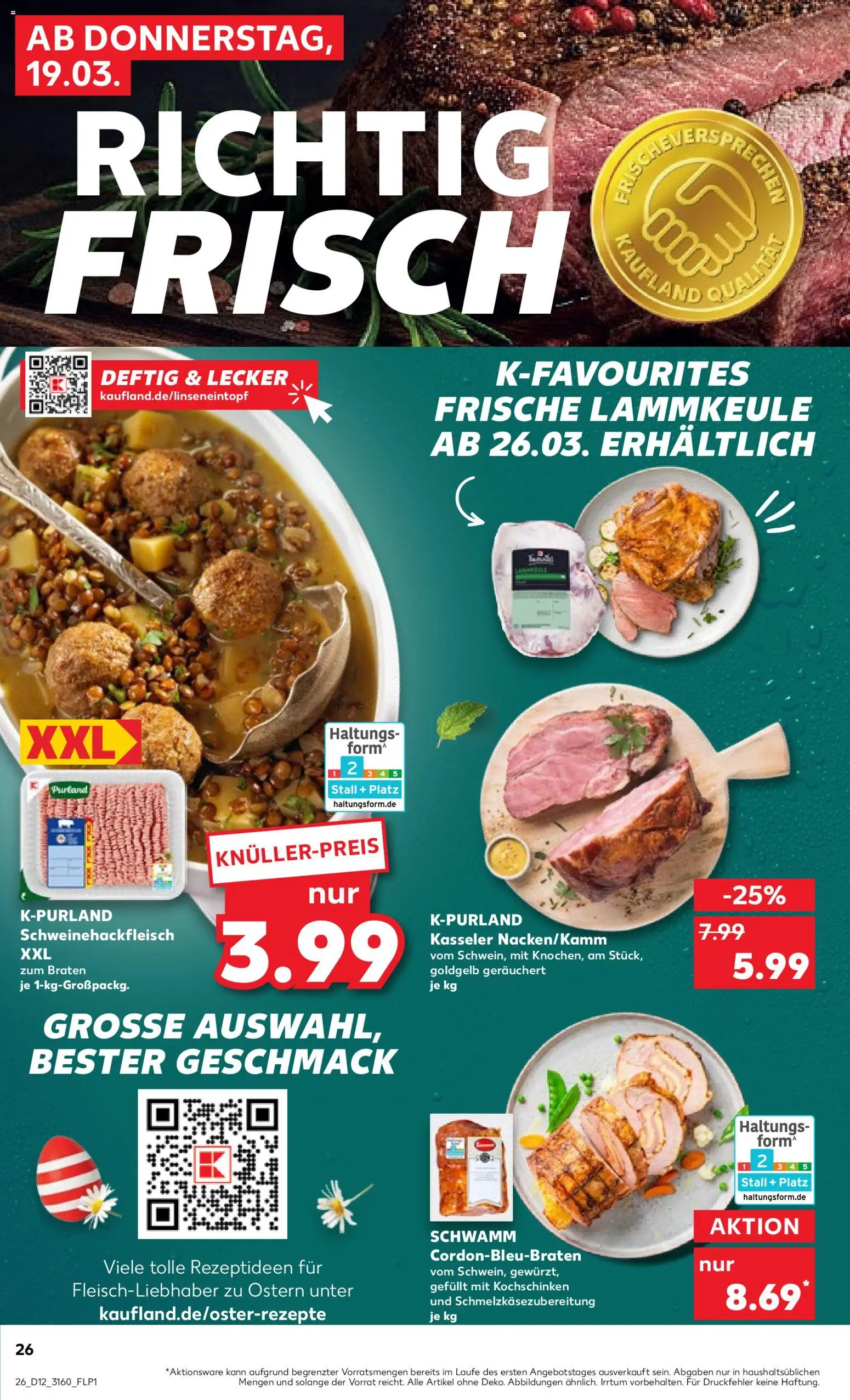 Kaufland Prospekt 	 – gültig ab 19.03.2026 | Seite: 26 | Produkte: Lammkeule