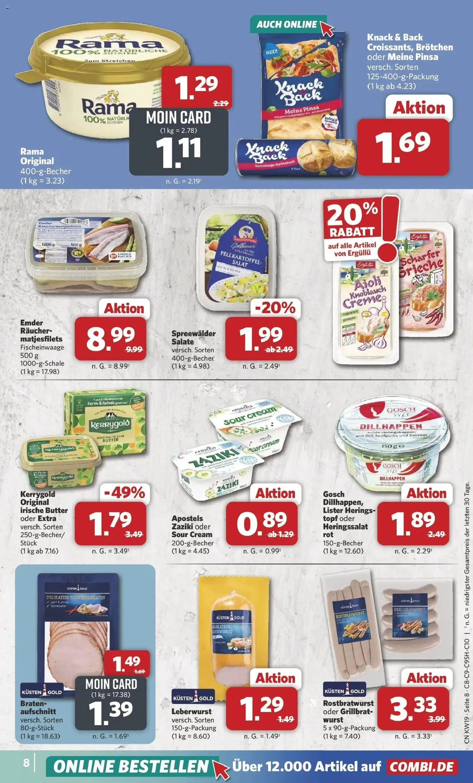 Combi Unsere Wochenangebote – gültig ab 04.05.2026 | Seite: 8 | Produkte: Rama, Wurst, Knoblauch, Salat