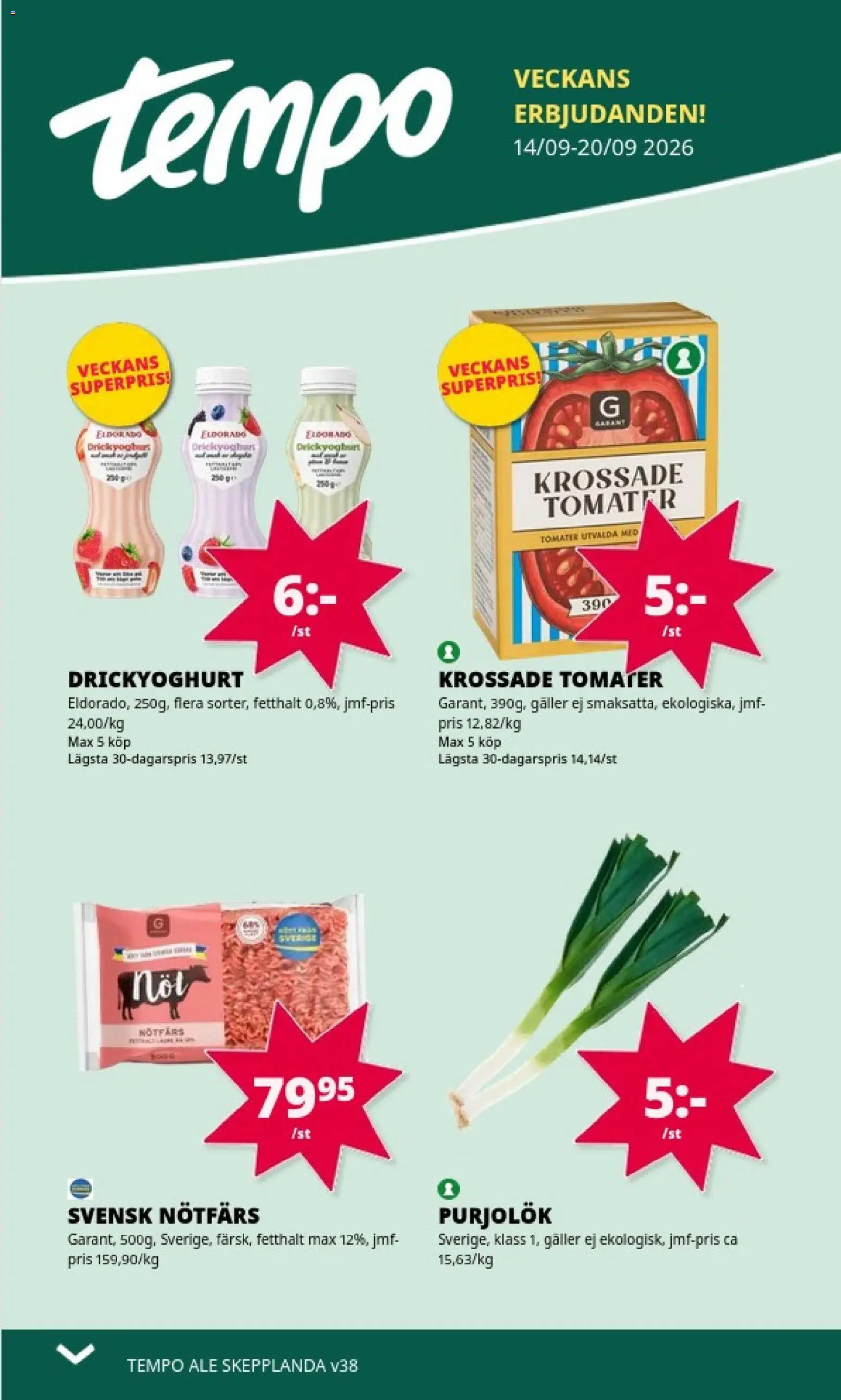 Tempo reklamblad aktuell från 14/09/2026 | Sida: 1