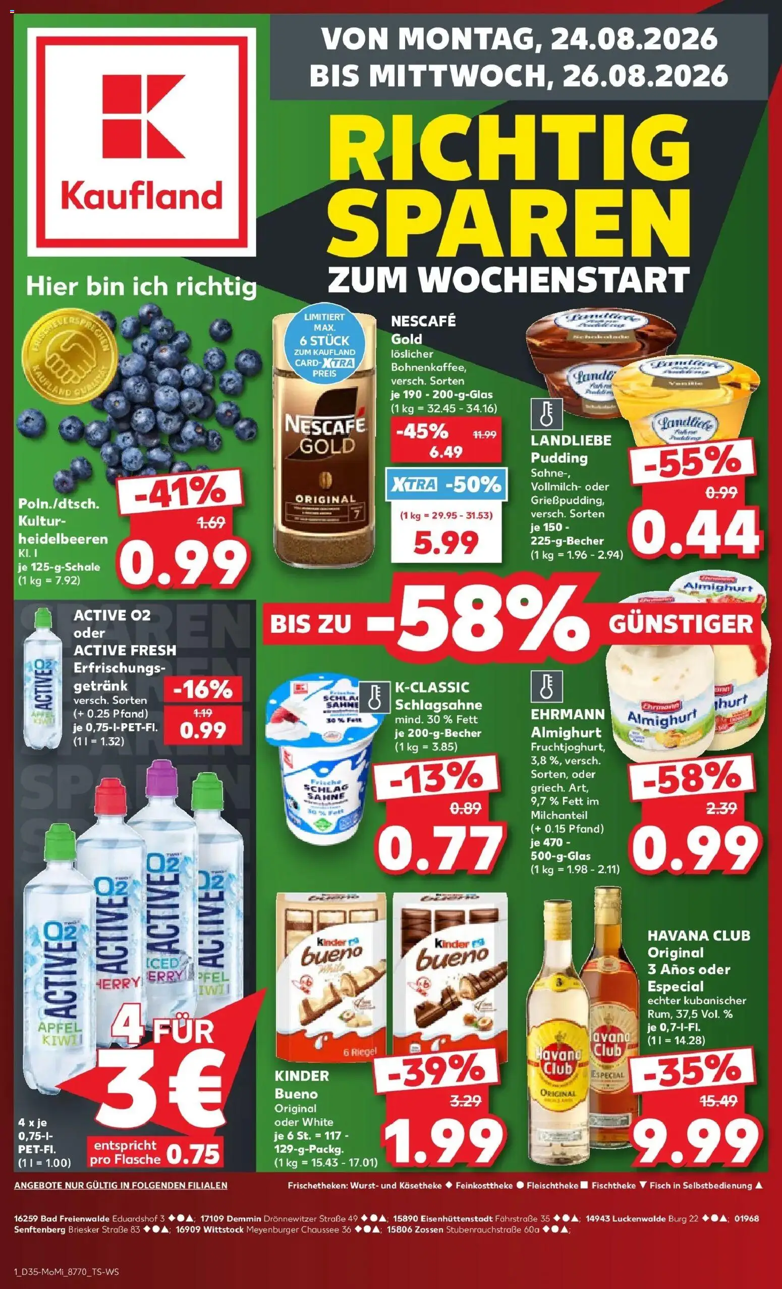 Prospekt Kaufland ab 24.08.2026 » Angebote Online zum Blättern | Seite: 1 | Produkte: Schlagsahne, Bad, Äpfel, Wurst