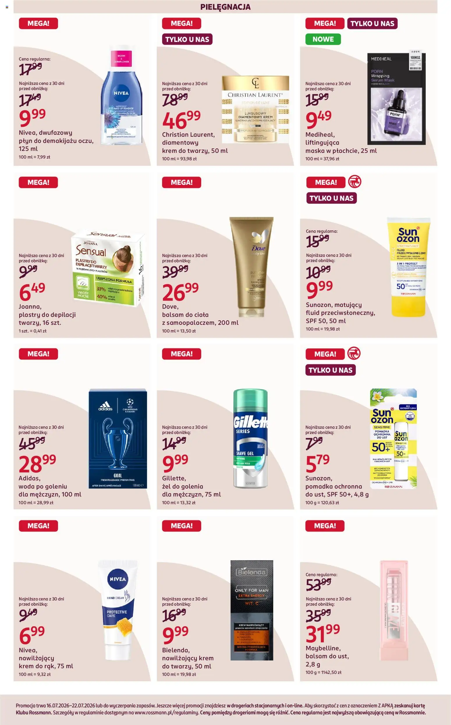 Rossmann gazetka od 16.07.2026 | Strona: 4 | Produkty: Pomadka, Płyn do demakijażu, Body, Maska