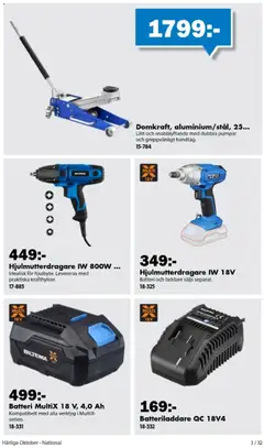 Biltema erbjudanden härliga oktober - Förhandsvisning av reklamblad från butik Biltema aktuell från 25/09/2026 | Sida: 3 | Produkter: Verktyg, Batteri, Laddare