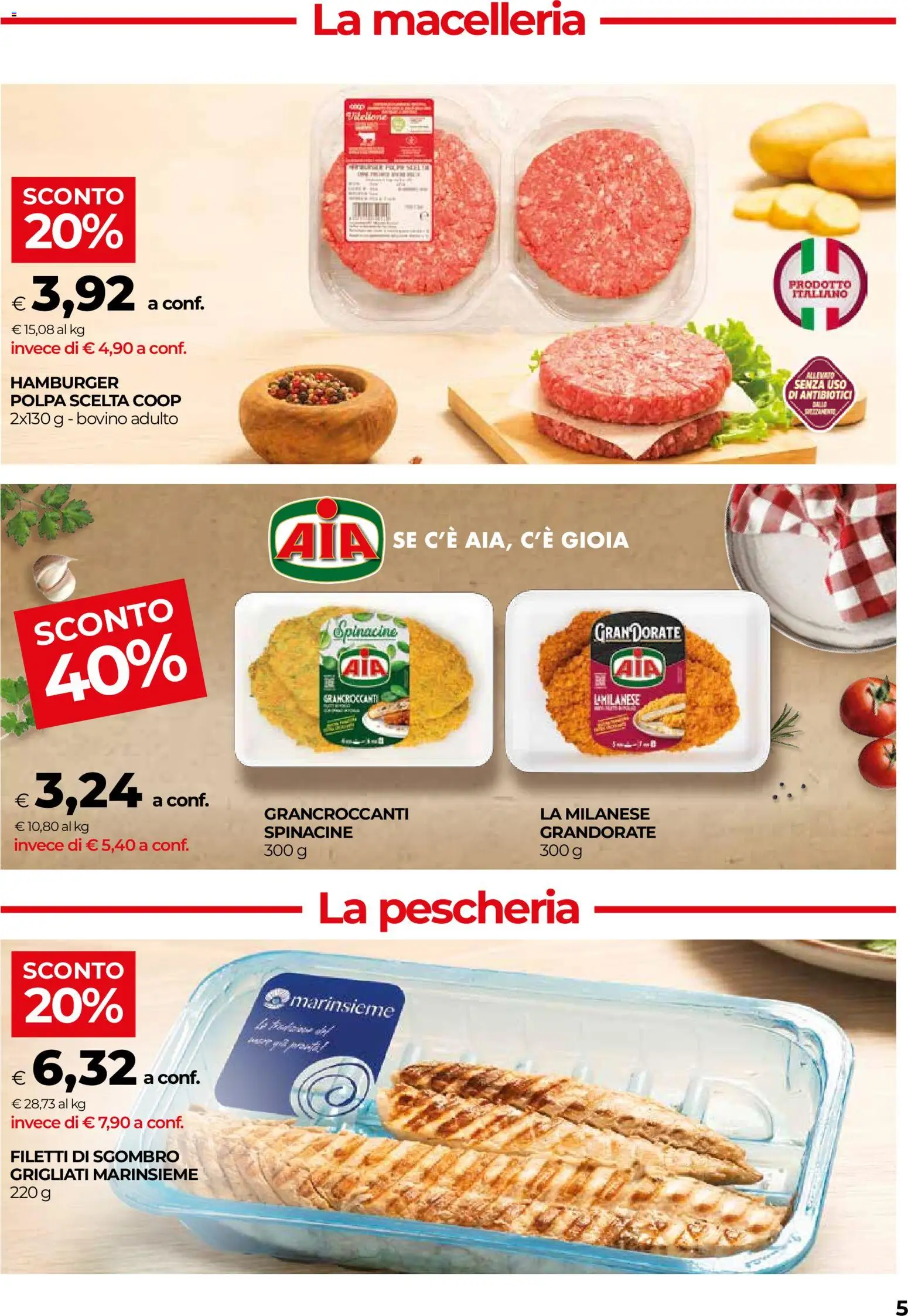 Volantino COOP del 15/10/2026 | Pagina: 5 | Prodotti: Bovino, Sgombro, Hamburger
