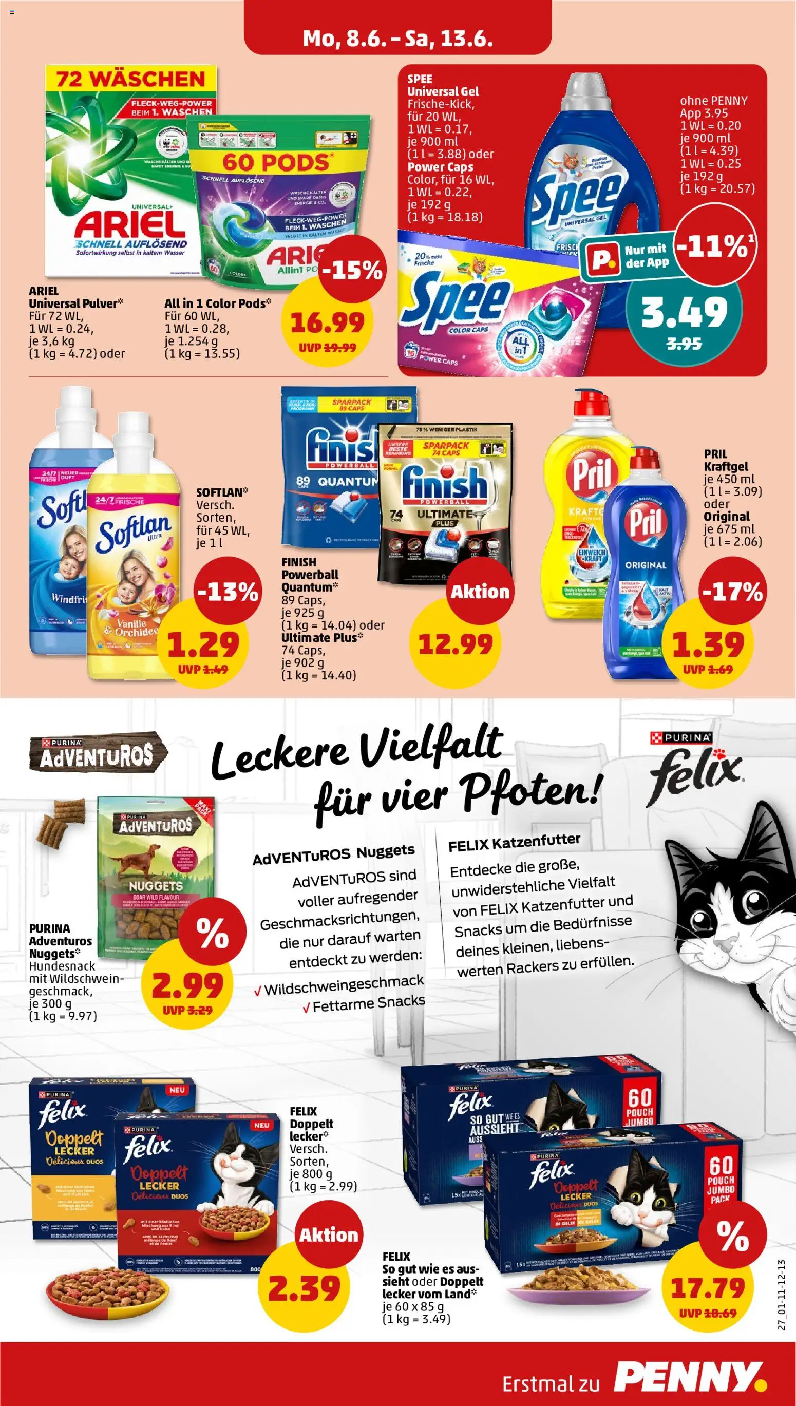 Penny Prospekt – gültig ab 08.06.2026 | Seite: 29 | Produkte: Orchidee, Spee, Wasser, Pril