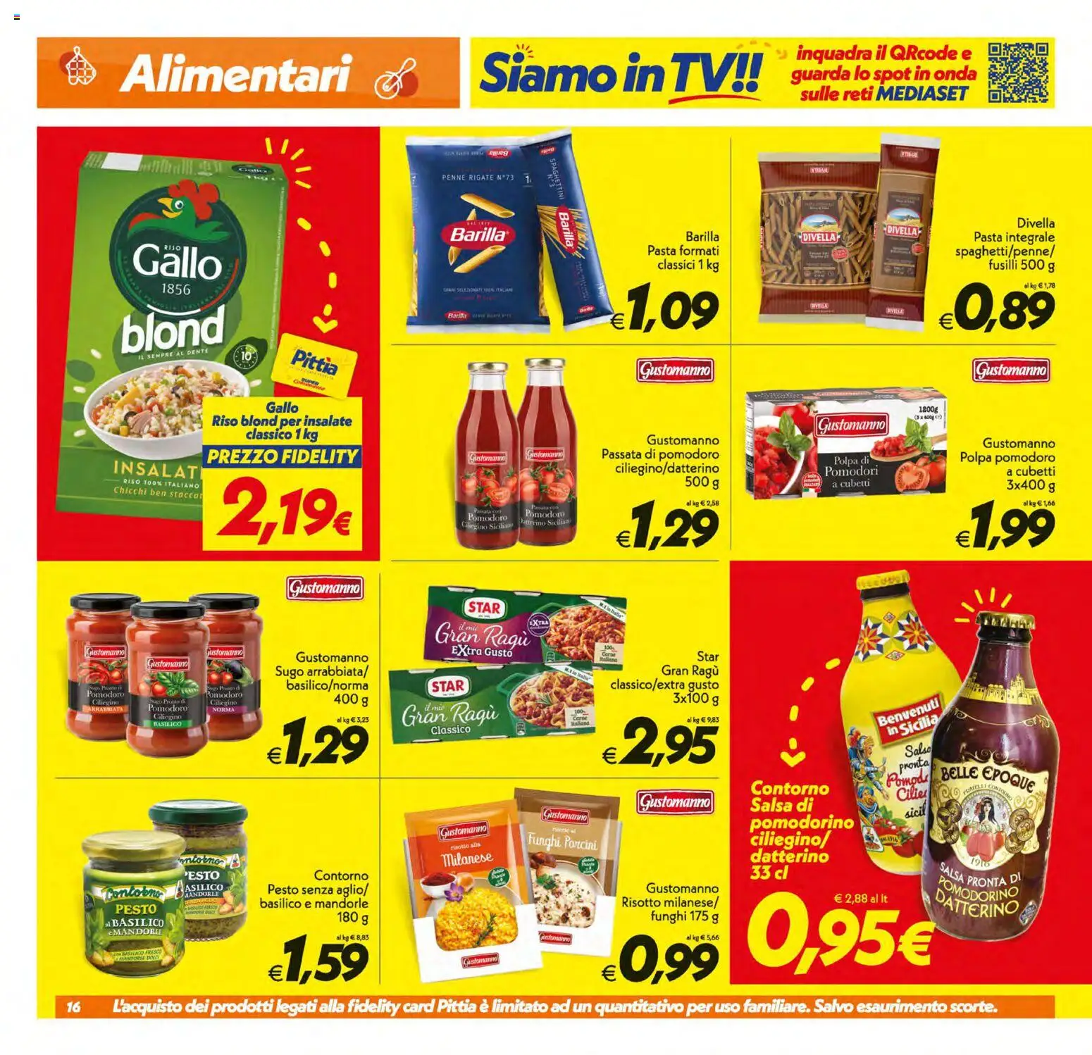 Volantino SuperConveniente del 09.06.2026 | Pagina: 16 | Prodotti: Riso, Salsa, Pasta, Passata di pomodoro