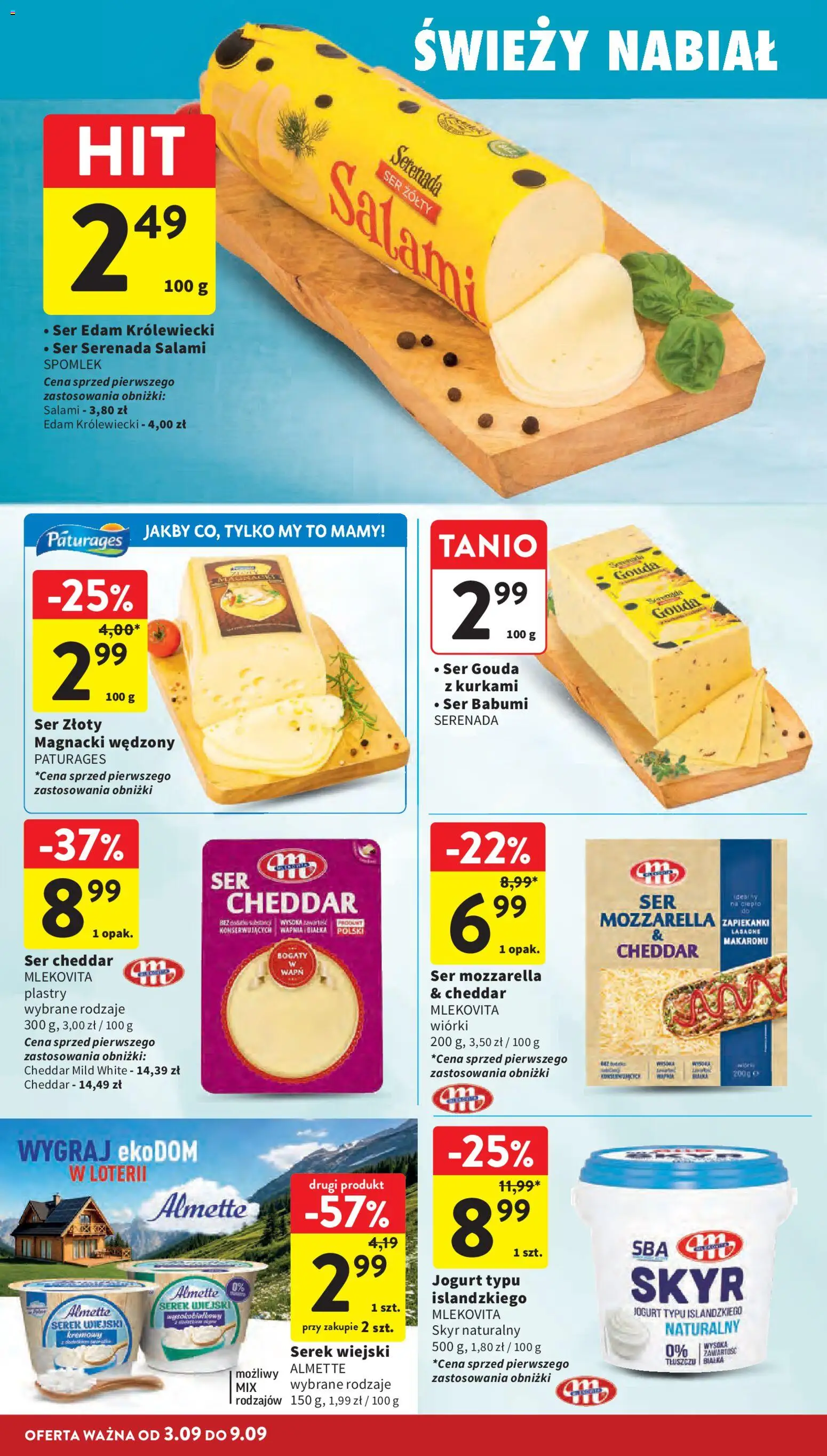 Intermarche gazetka od 03.09.2026 | Strona: 18 | Produkty: Salami, Ser gouda, Skyr, Ser cheddar