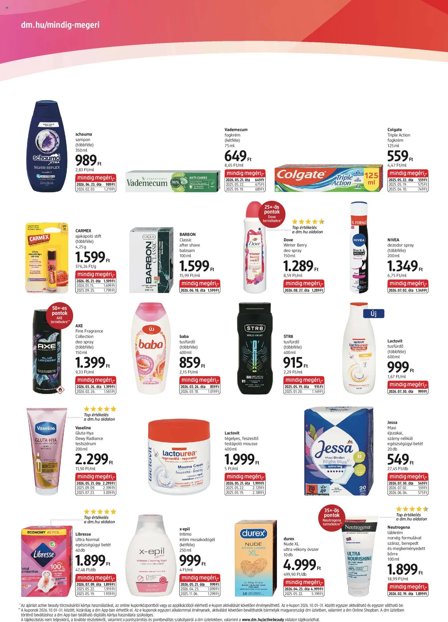 DM Drogerie Markt akciós ujság - amely érvényes a következő dátumtól: 2026.10.15. | Oldal: 2 | Termékek: Betét, Lactovit, Bor, Tusfürdő