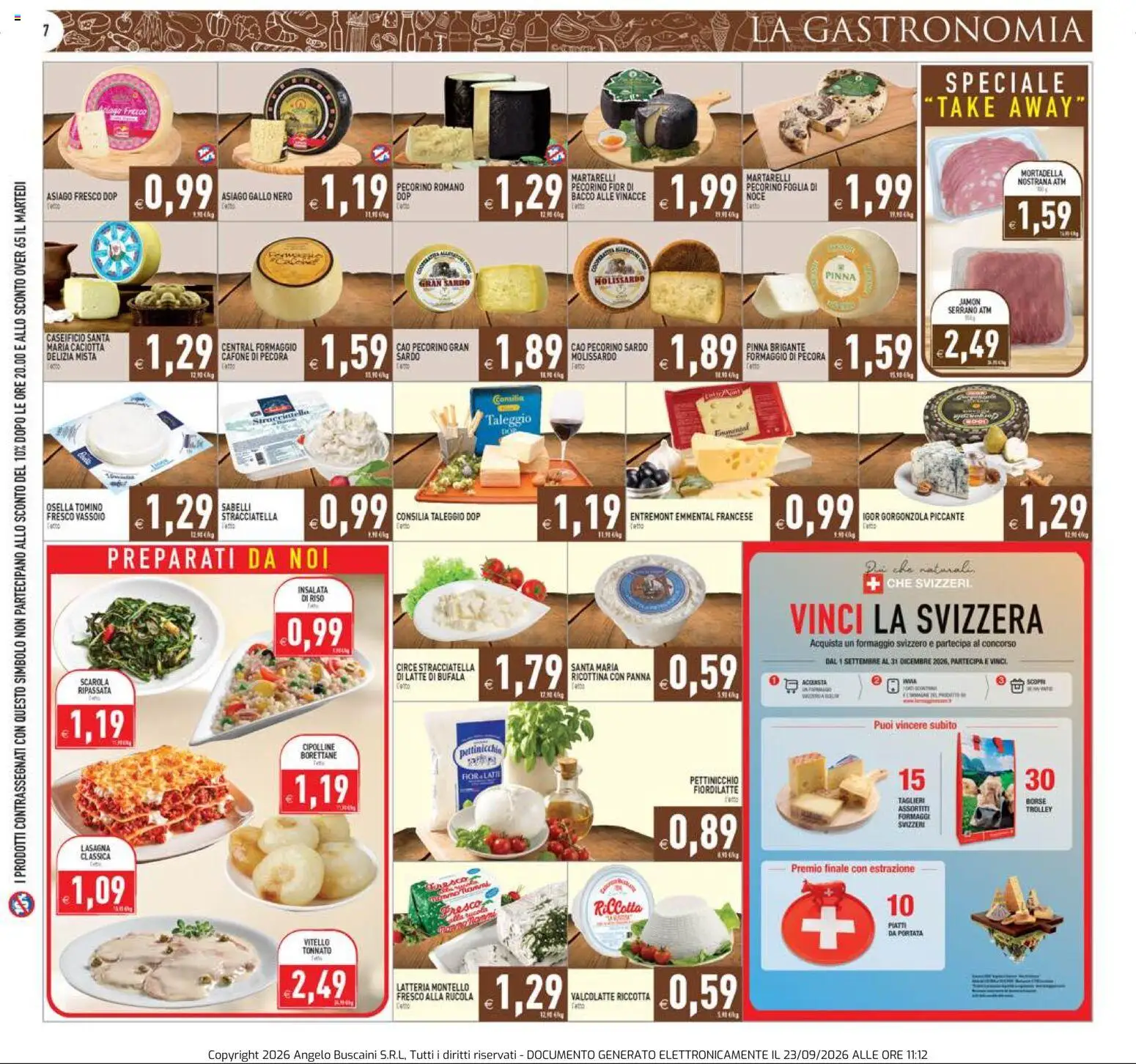 Volantino PIM Supermercati del 23/09/2026 | Pagina: 7 | Prodotti: Rucola, Formaggio di pecora, Pecorino, Stracciatella