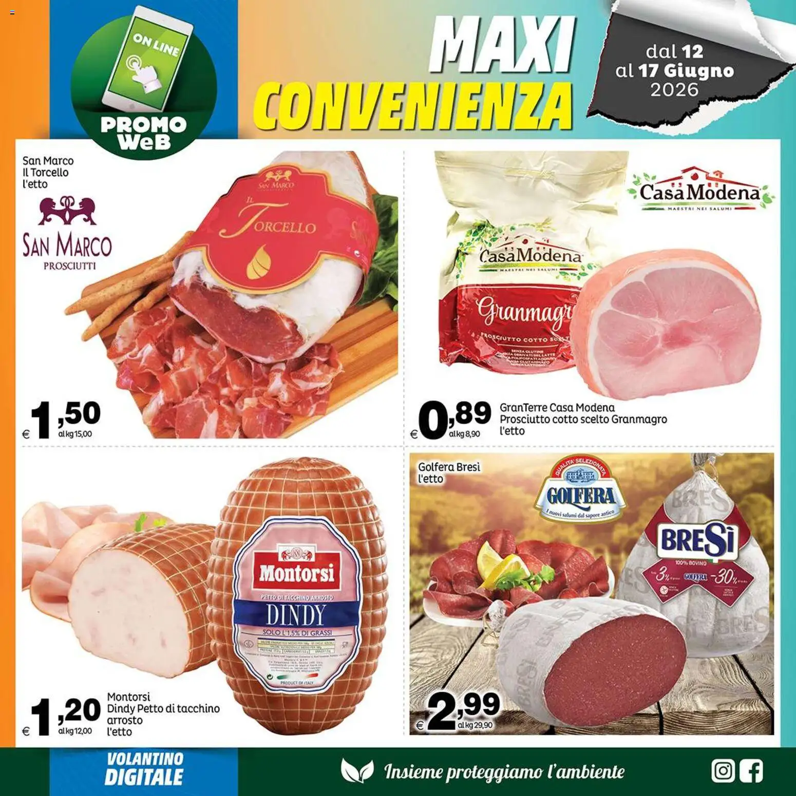 Volantino Elite Supermercati del 12.06.2026 | Pagina: 6 | Prodotti: Bovino, Arrosto, Prosciutto Cotto, Tacchino