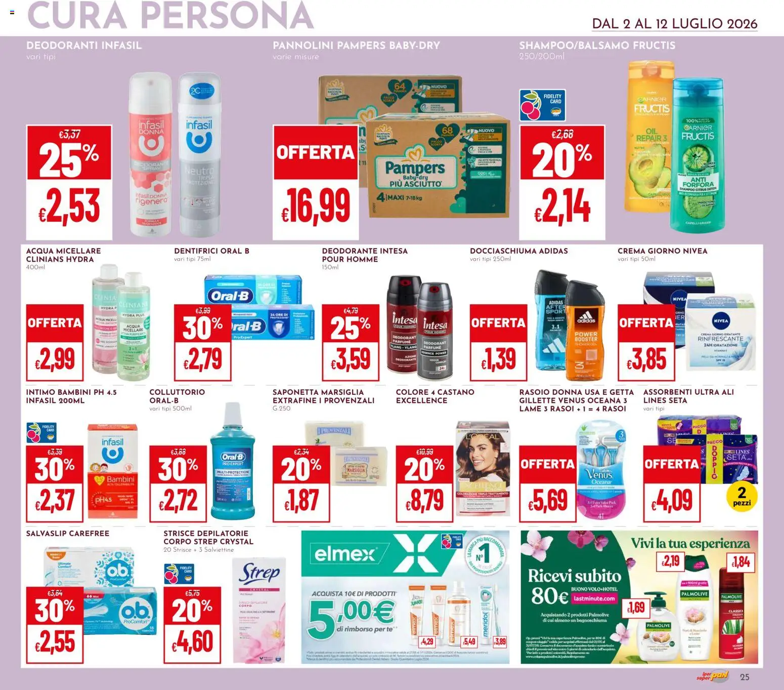Volantino Pan del 02/07/2026 | Pagina: 25 | Prodotti: Crema, Deodorante, Tè, Pampers