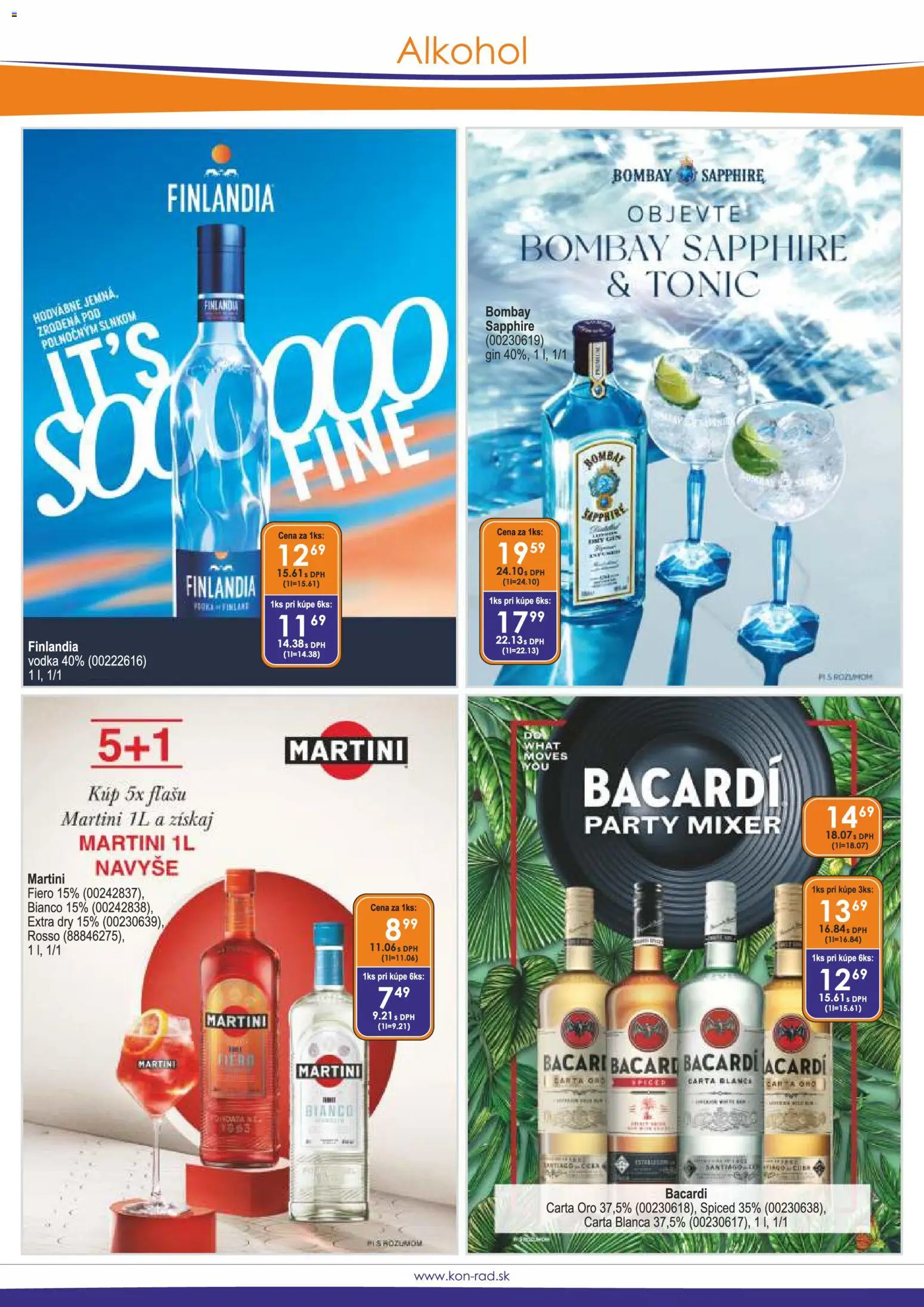Nové KON - RAD akcie – leták je platný od 01.04.2026 | Strana: 4 | Produkty: Mixér, Alkohol, Bacardi
