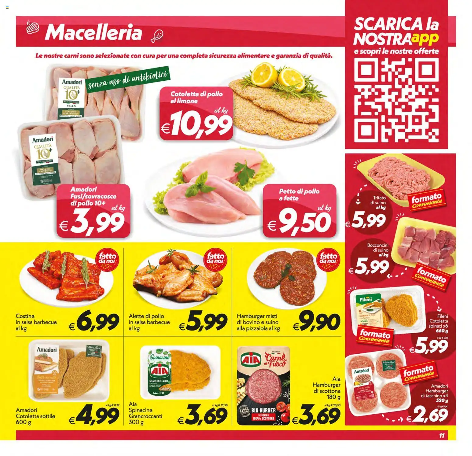 Volantino SuperConveniente del 30/06/2026 | Pagina: 11 | Prodotti: Bovino, Petto di Pollo, Salsa barbecue, Hamburger
