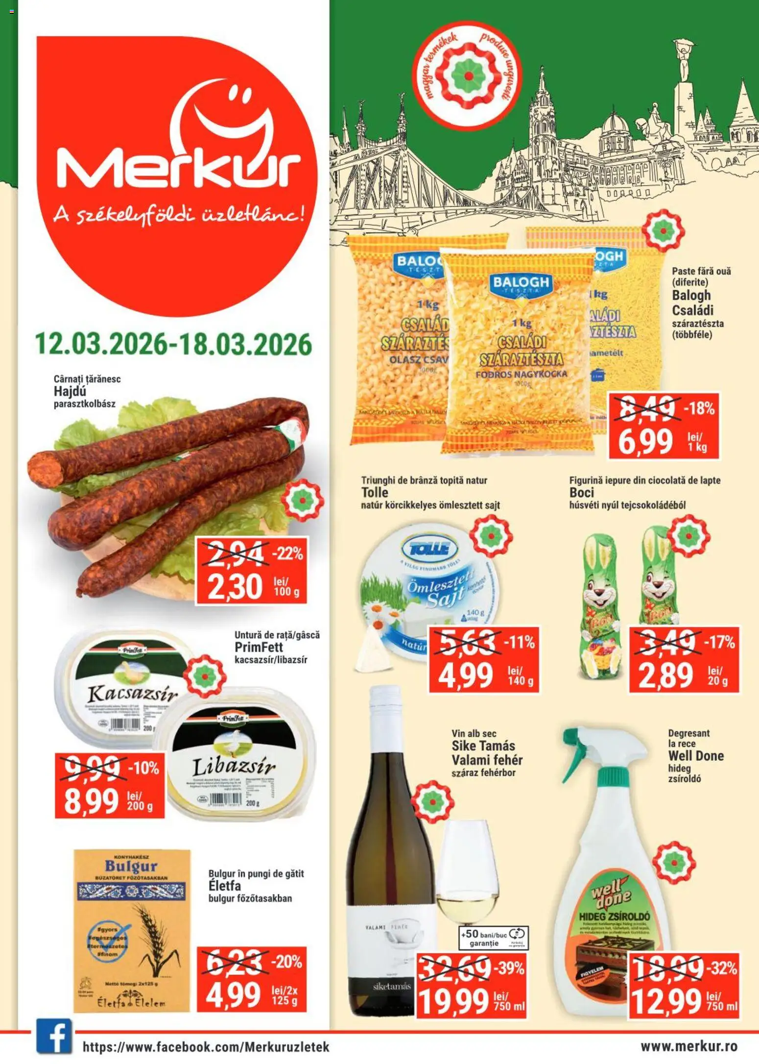 Noul catalog Merkur – valabil de la 12.03.2026 | Pagină: 1 | Produse: Lapte, Brânză, Ciocolată, Cârnați