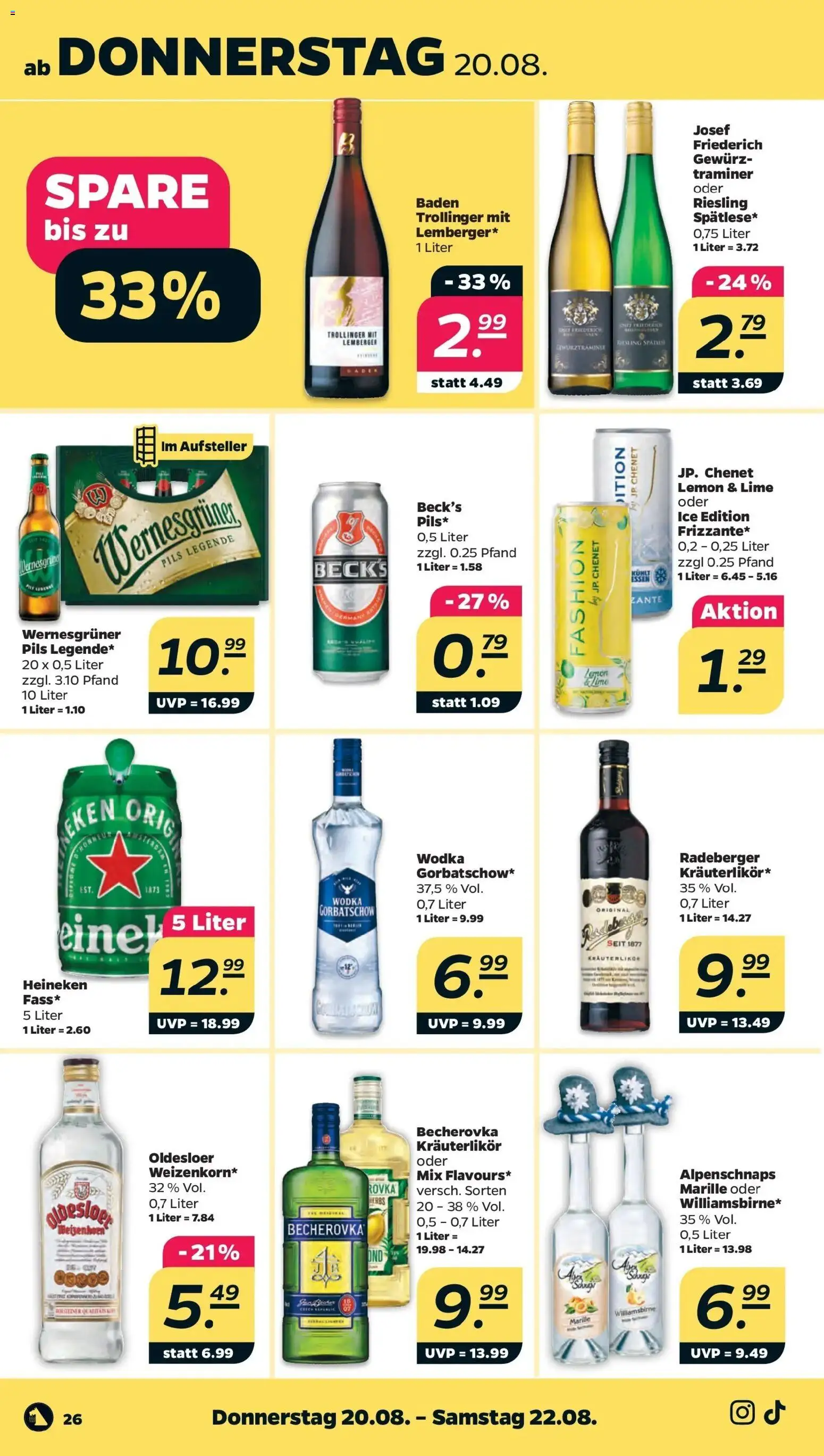 Netto - Netto APS : Wochenangebote ab 17.08.2026 → Angebote nächste Woche | Seite: 30 | Produkte: Pils, Wernesgruner, Oldesloer, Wodka