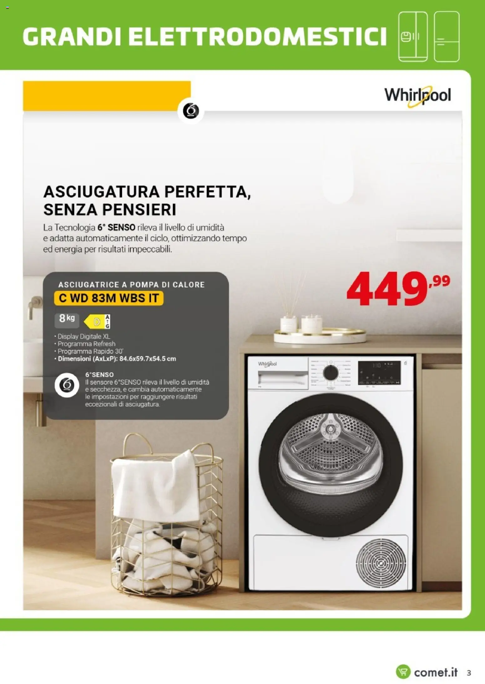 Volantino Comet del 13/10/2026 | Pagina: 3 | Prodotti: Asciugatrice