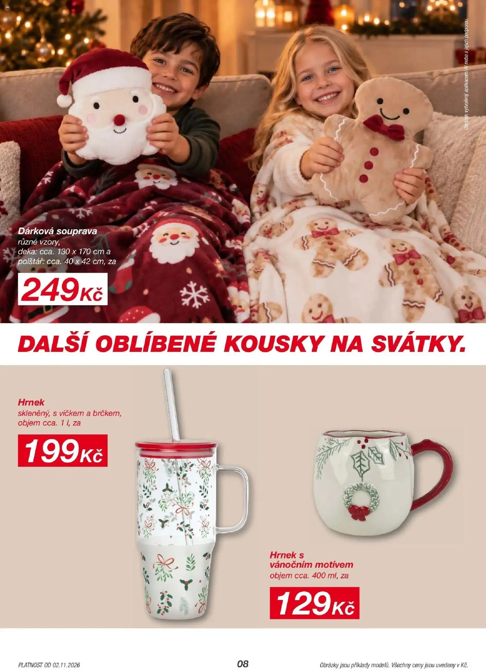 KIK leták 30.10.2026 - Leták příští týden | Strana: 8 | Produkty: Hrnek, Deka, Polštář