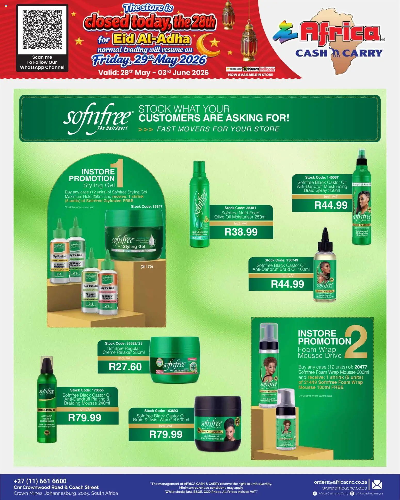 New Africa Cash & Carry catalogue – valid from 28.05.2026 | Page: 2 | Products: Case, Wax, Oil, Foam