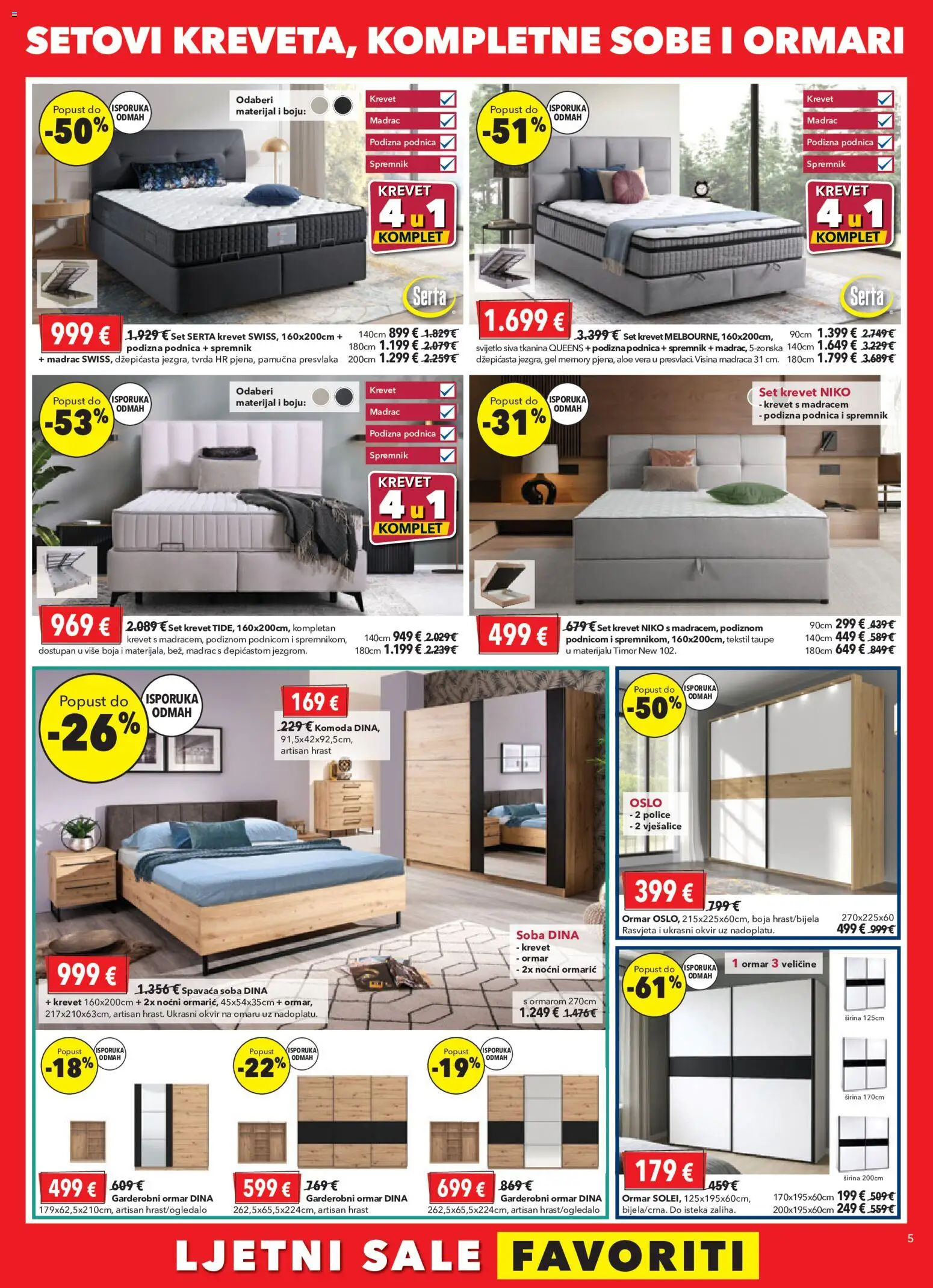 Harvey Norman katalog | vrijedi od 16.07.2026 | Stranica: 5 | Proizvodi: Krevet, Spavaća soba, Noćni ormarić, Vješalice