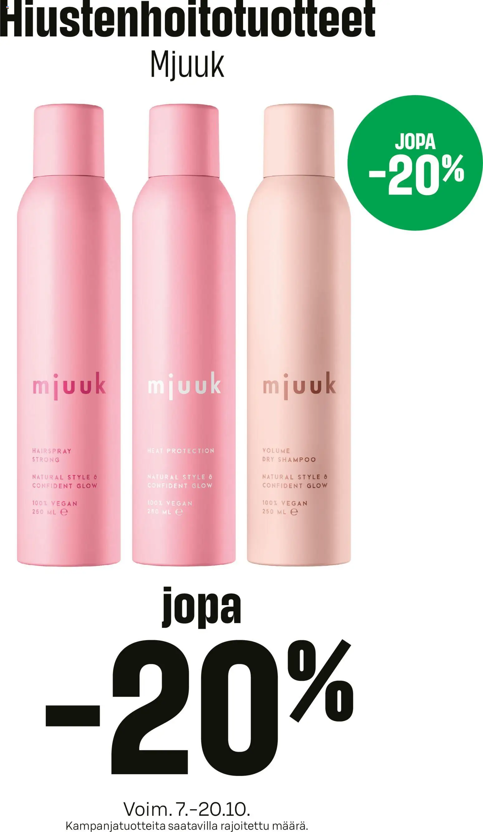 S-market Hiustenhoitotuotteet Mjuuk – voimassa 07/10/2026 alkaen | Sivu: 1 | Tuotteet: Shampoo