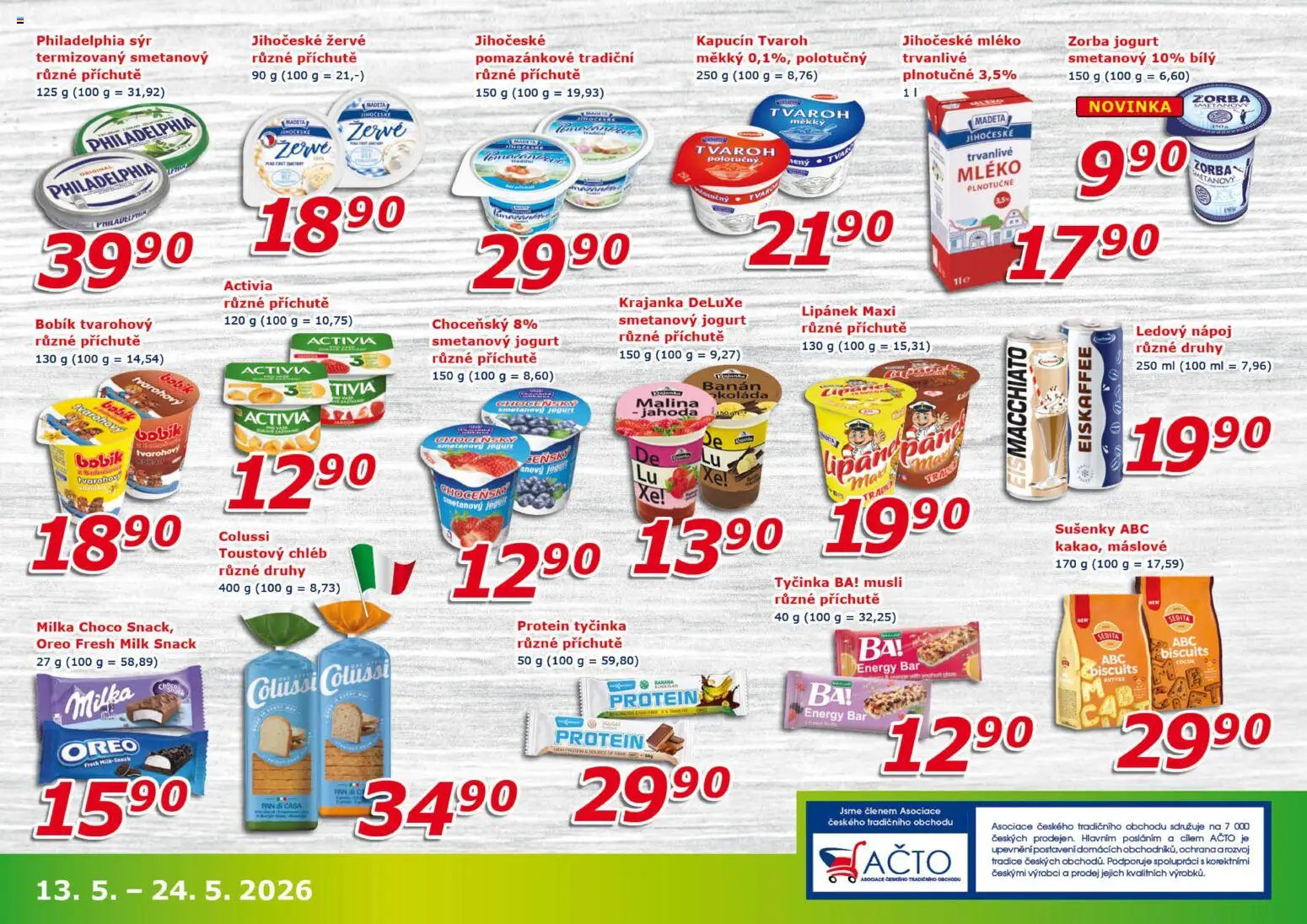 Eso market leták od 13.05.2026 | Strana: 5 | Produkty: Smetanový jogurt, Philadelphia, Protein, Sušenky