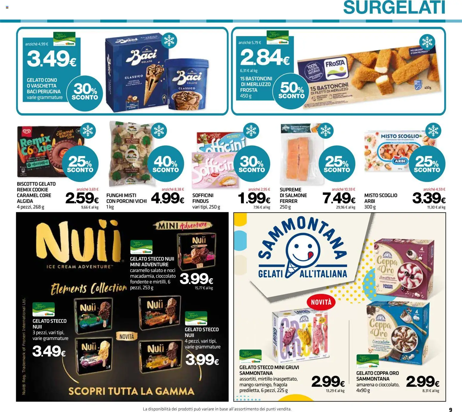 Volantino Superconti del 04.06.2026 | Pagina: 9 | Prodotti: Salmone, Merluzzo, Noci, Amarena