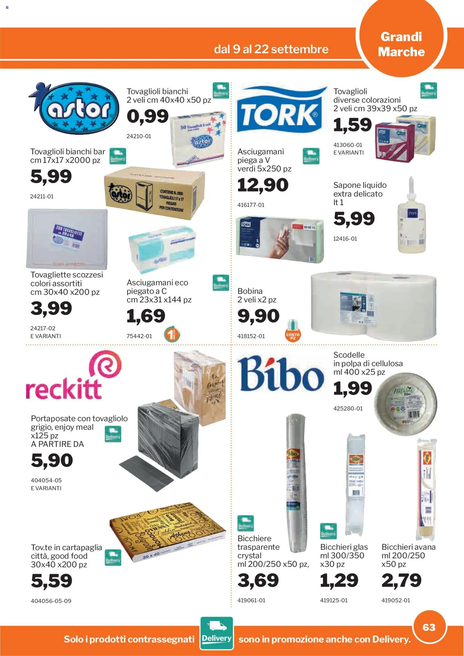 Volantino Sogegross del 09/09/2026 | Pagina: 63 | Prodotti: Sapone, Bicchiere, Contenitore, Portaposate