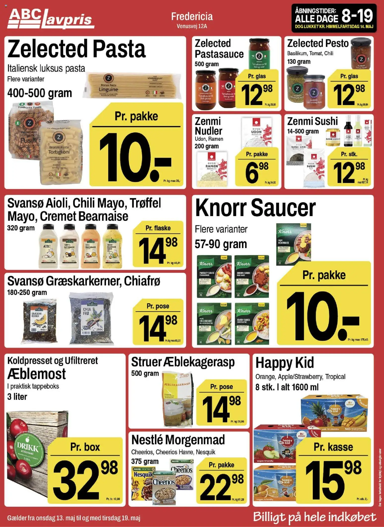 Abc Lavpris tilbudsavis – gyldig fra 13.05.2026 | Side: 8 | Produkter: Græskar, Nudler, Pesto, Sushi