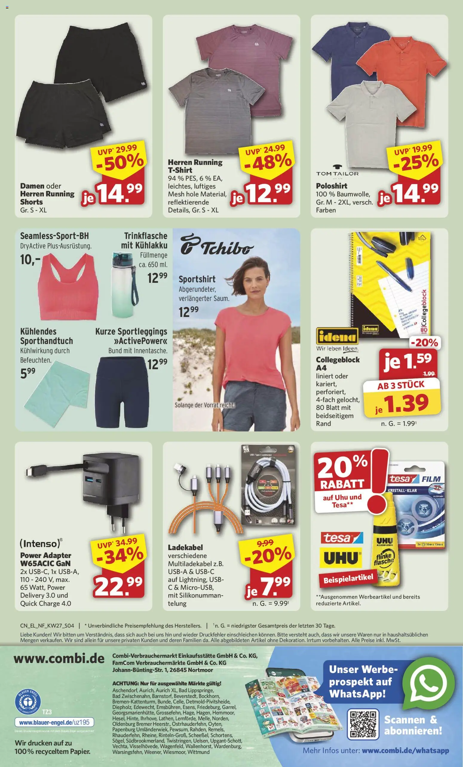 Combi Sonderangebote – gültig ab 29.06.2026 | Seite: 4 | Produkte: Adapter, USB, Poloshirt, Ladekabel