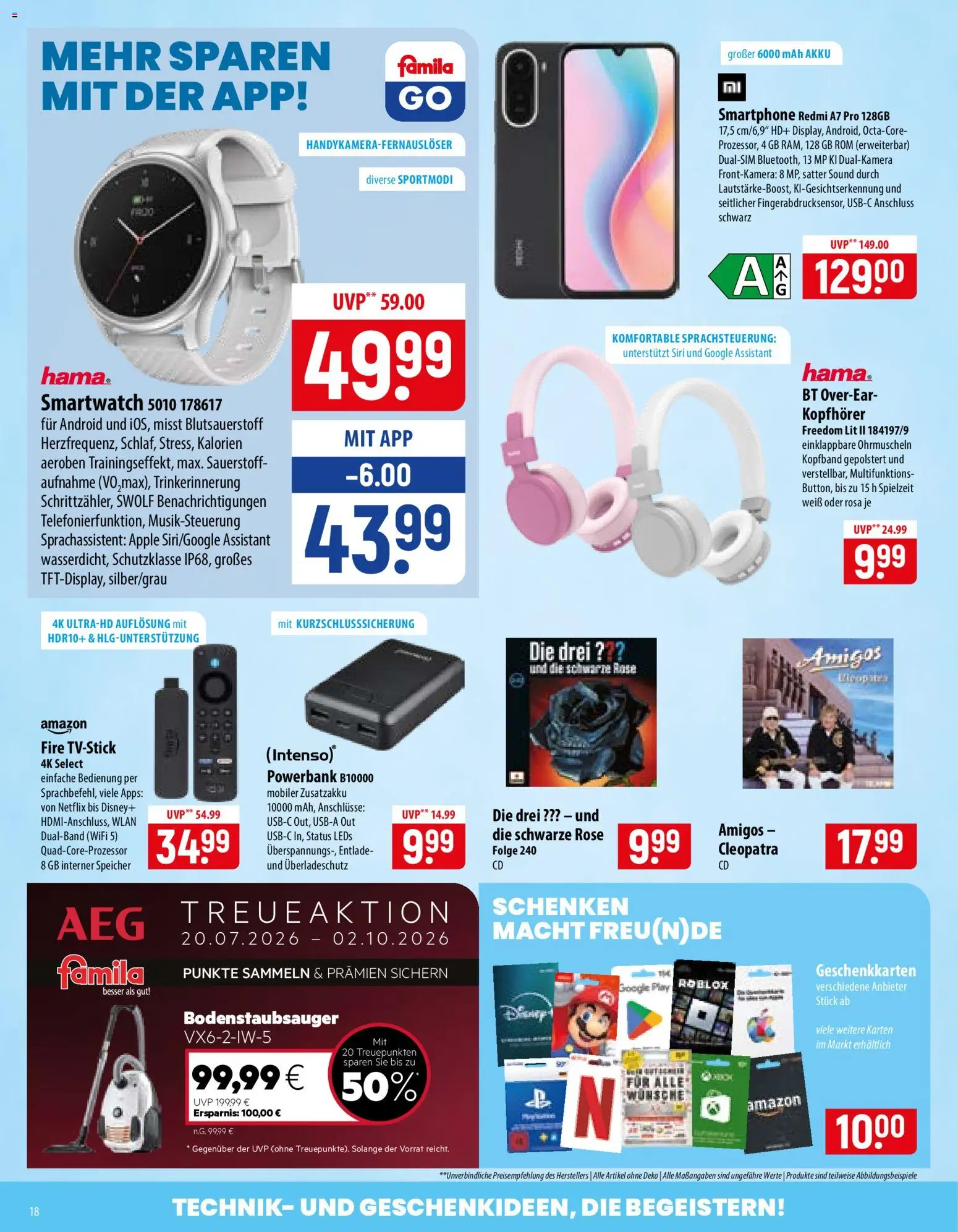 Famila Prospekt – gültig ab 27.07.2026 | Seite: 18 | Produkte: Smartwatch, Apple, Smartphone, Powerbank