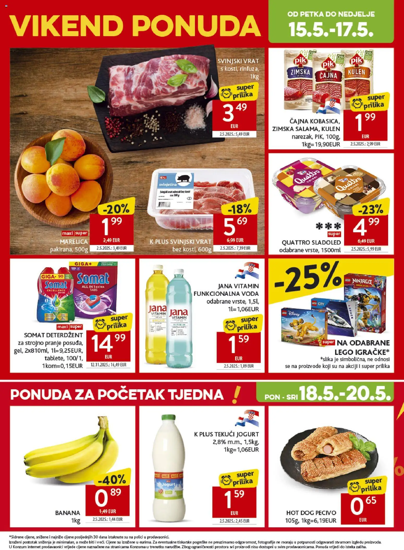 Konzum katalog | vrijedi od 13.05.2026 | Stranica: 51 | Proizvodi: Svinjski vrat, Svinjetina, Deterdžent, Kulen