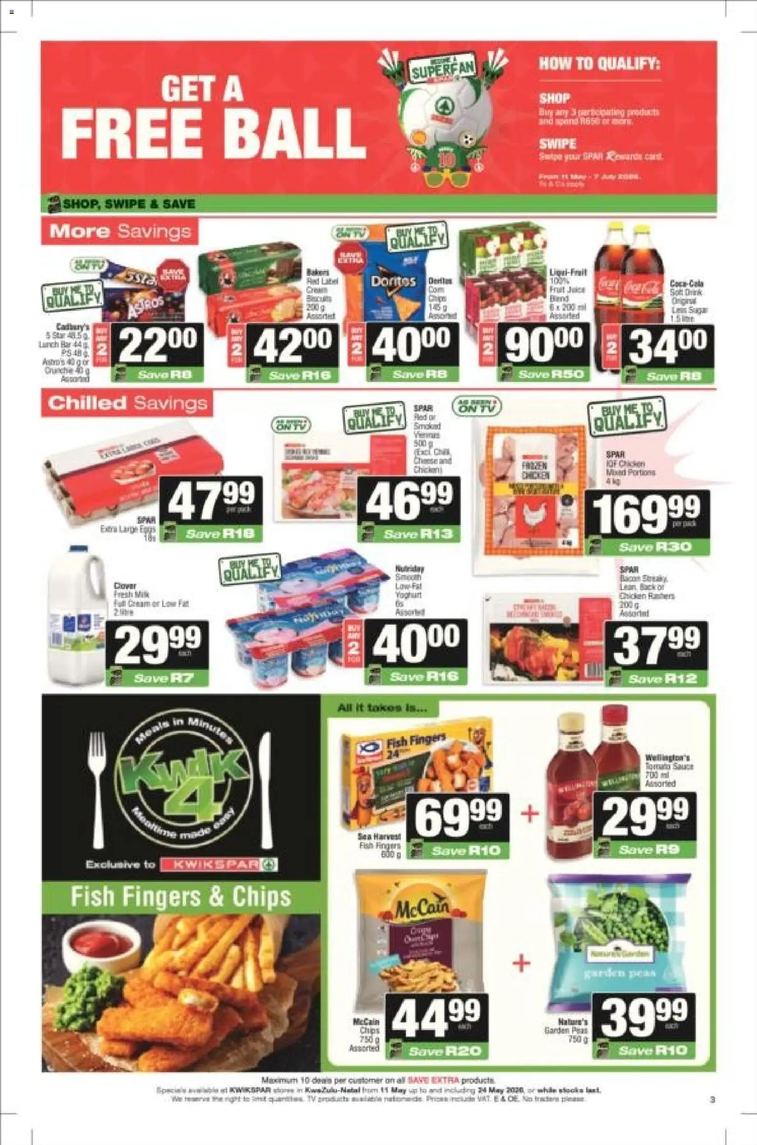 New KWIKSPAR catalogue – valid from 11.05.2026 | Page: 3 | Products: Fish, Chips