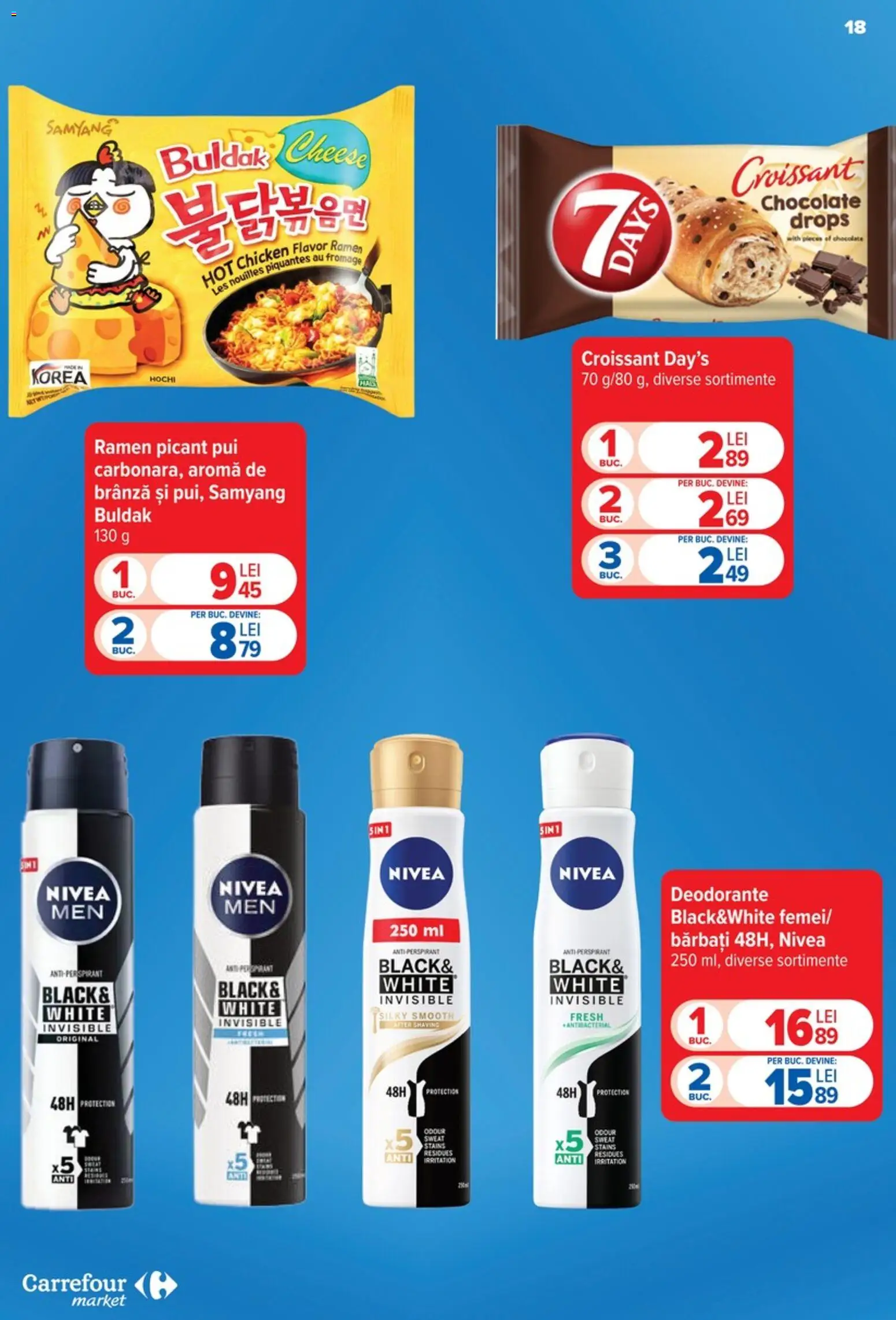 Noul catalog Carrefour – valabil de la 09.09.2026 | Pagină: 18 | Produse: Croissant, Pui, Brânză, Antiperspirant