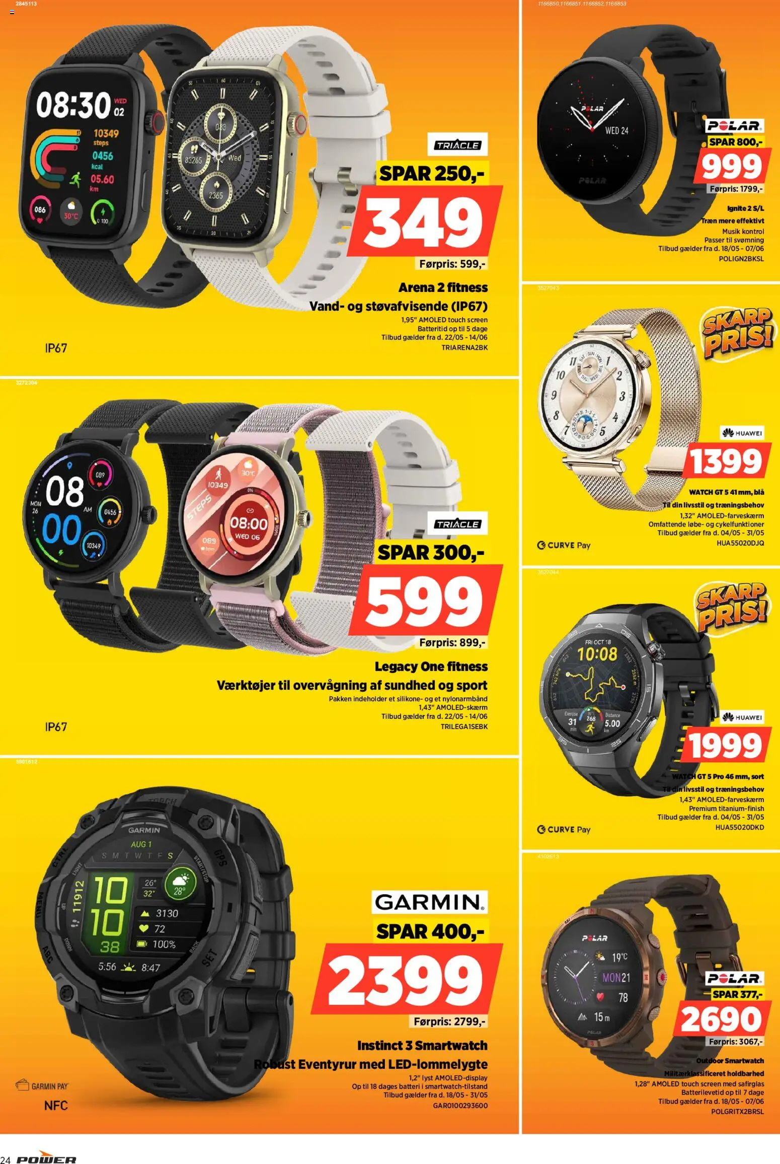 Power tilbudsavis – gyldig fra 22.05.2026 | Side: 24 | Produkter: Batteri, Smartwatch
