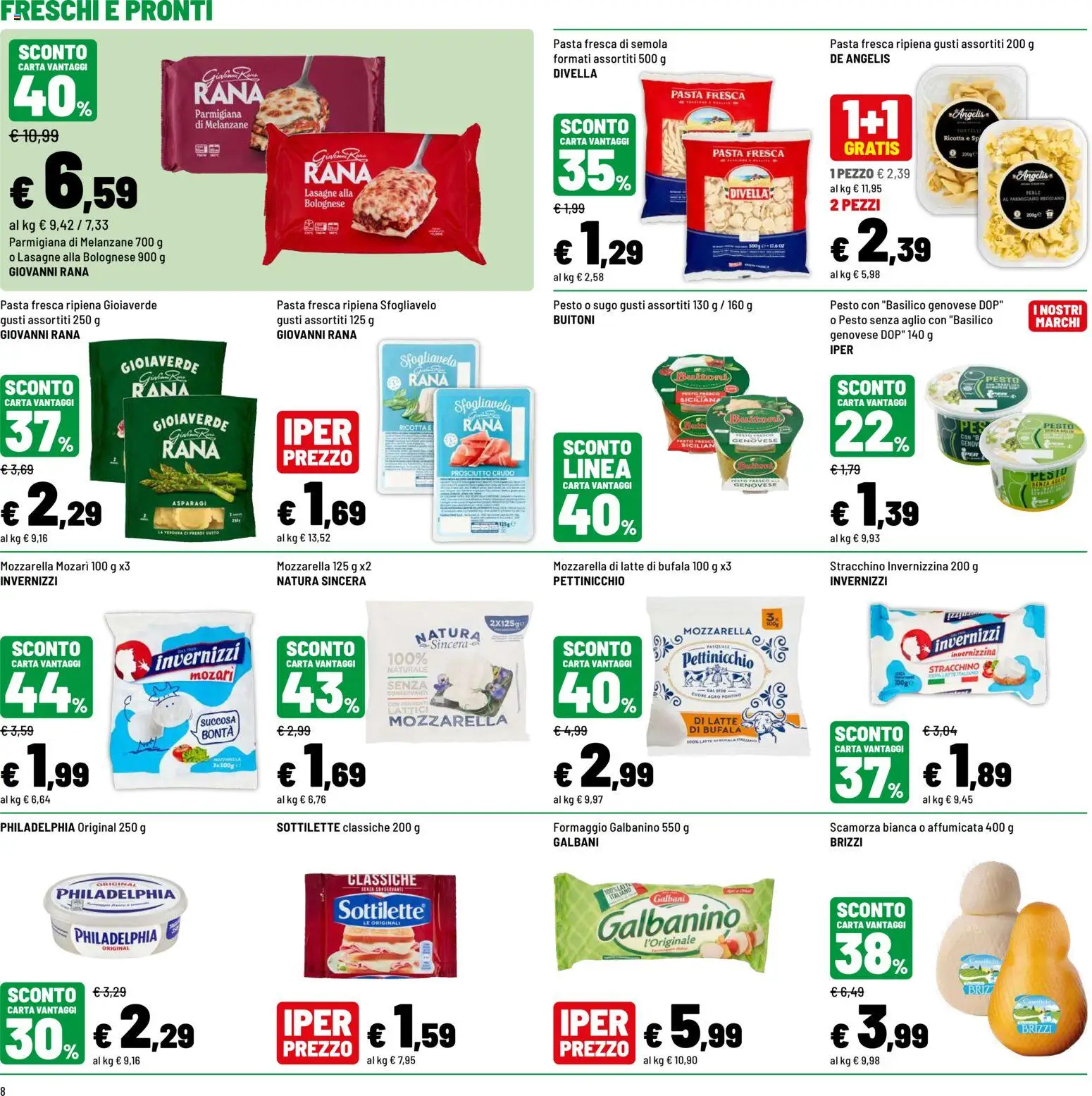 Volantino Iper del 20/07/2026 | Pagina: 8 | Prodotti: Mozzarella, Latte, Basilico, Stracchino